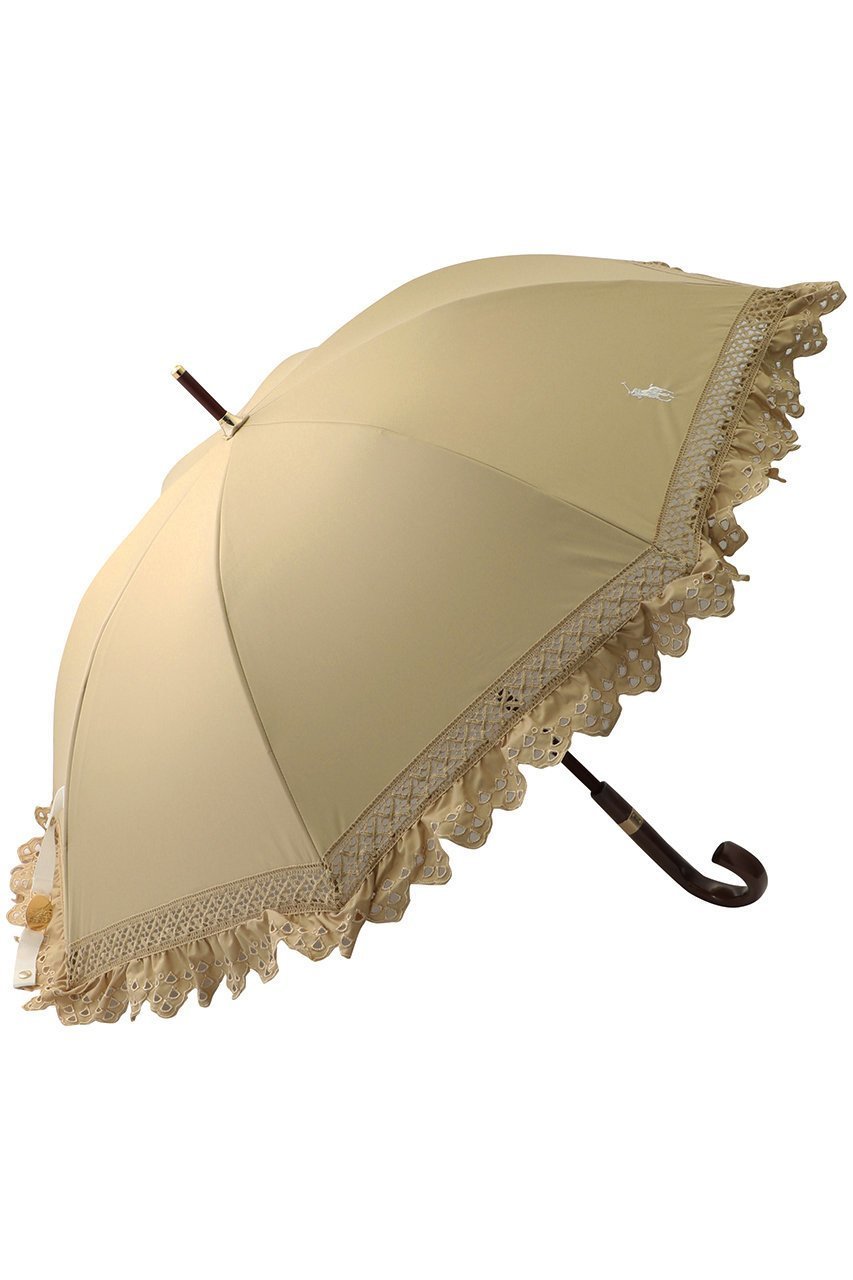 【ポロラルフローレン/POLO RALPH LAUREN】の晴雨兼用エンブロイダリーフリルショート傘 インテリア・キッズ・メンズ・レディースファッション・服の通販 founy(ファニー) 　ファッション　Fashion　レディースファッション　Fashion for Women　レイングッズ・傘・晴雨兼用傘　Umbrellas & Rain Gear　ウッド　Wooden Design　シアー　Sheer, See-Through　ハンカチ　Handkerchief, Hanky　フリル　Frill, Ruffle　レース　Lace, Lace Fabric　ワンポイント　One Point, Statement Accent　エレガント 上品　Elegant　傘　Umbrella, Parasol　時計　Watch, Wristwatch　ベージュ|ID: prp329100004955643 ipo3291000000037183559