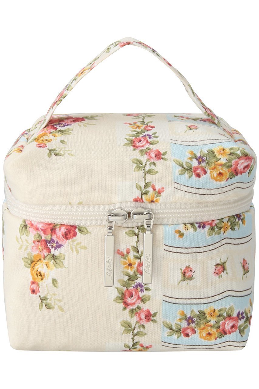 【イクコ/IKUKO】のシングルガーゼ花柄プリントメイクポーチ インテリア・キッズ・メンズ・レディースファッション・服の通販 founy(ファニー) 　ファッション　Fashion　レディースファッション　Fashion for Women　ポーチ&ミニバッグ　Pouches & Mini Bags　ハンド　Hand, Handmade　フォルム　Silhouette, Form　プリント　Print, Printed Pattern　ポーチ　Pouch, Small Case　エレガント 上品　Elegant　アイボリー|ID: prp329100004955657 ipo3291000000037183672