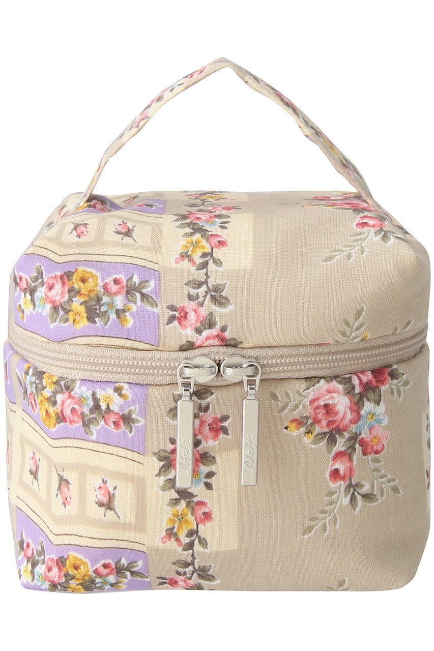 【イクコ/IKUKO】のシングルガーゼ花柄プリントメイクポーチ インテリア・キッズ・メンズ・レディースファッション・服の通販 founy(ファニー) 　ファッション　Fashion　レディースファッション　Fashion for Women　ポーチ&ミニバッグ　Pouches & Mini Bags　ハンド　Hand, Handmade　フォルム　Silhouette, Form　プリント　Print, Printed Pattern　ポーチ　Pouch, Small Case　エレガント 上品　Elegant　ベージュ|ID: prp329100004955657 ipo3291000000037183674