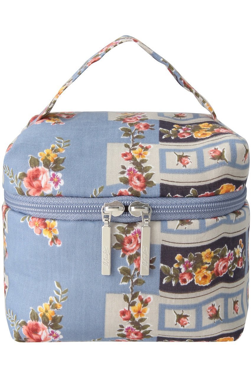 【イクコ/IKUKO】のシングルガーゼ花柄プリントメイクポーチ インテリア・キッズ・メンズ・レディースファッション・服の通販 founy(ファニー) 　ファッション　Fashion　レディースファッション　Fashion for Women　ポーチ&ミニバッグ　Pouches & Mini Bags　ハンド　Hand, Handmade　フォルム　Silhouette, Form　プリント　Print, Printed Pattern　ポーチ　Pouch, Small Case　エレガント 上品　Elegant　ブルー|ID: prp329100004955657 ipo3291000000037183675