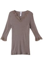 【ハンロ/HANRO】のWOOLEN LACE七分袖 ブラウン|ID: prp329100004955942 ipo3291000000037185786