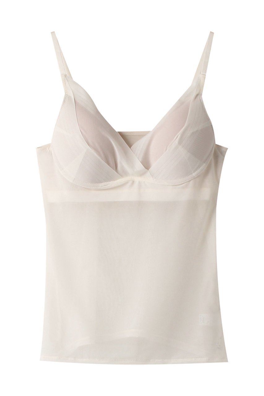 【エス バイ スロギー/S by sloggi】のエス バイ スロギー シアー カップ付きキャミソール インテリア・キッズ・メンズ・レディースファッション・服の通販 founy(ファニー) 　ファッション　Fashion　レディースファッション　Fashion for Women　下着・ランジェリー　Lingerie & Intimates　その他ランジェリー・インナーアイテム　Other Lingerie / Intimates　インナー　Innerwear　キャミソール　Camisole, Spaghetti Strap Top　シアー　Sheer, See-Through　シルバー　Silver, Metallic Silver　ストライプ　Stripe, Striped Pattern　スマート　Smart, Elegant　フラット　Flat, Flat Shoes　メッシュ　Mesh, Net Fabric　ラップ　Wrap, Wrap Design　ランジェリー　Lingerie, Intimate Wear　エクリュホワイト|ID: prp329100004955949 ipo3291000000037185843