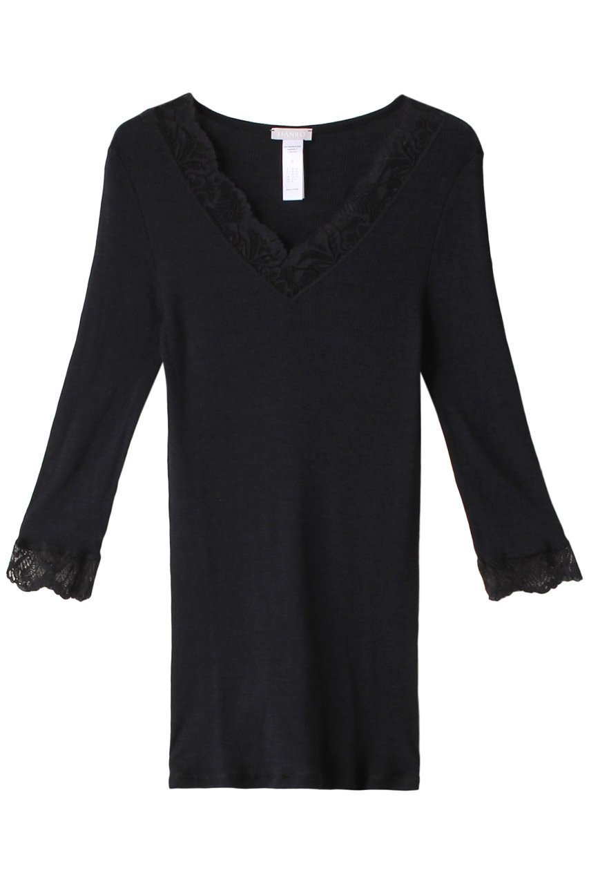 【ハンロ/HANRO】の22AW WOOLEN LACE七分袖 インテリア・キッズ・メンズ・レディースファッション・服の通販 founy(ファニー) 　ファッション　Fashion　レディースファッション　Fashion for Women　下着・ランジェリー　Lingerie & Intimates　その他ランジェリー・インナーアイテム　Other Lingerie / Intimates　2022年　2022　2022-2023秋冬・A/W　Autumn/Winter 2022–23 AW22–23　おすすめ　Recommended / Our Picks　インナー　Innerwear　シルク　Silk, 100% Silk　セットアップ　Set-Up, Coordinated Outfit　フィット　Fit, Slim Fit　ランジェリー　Lingerie, Intimate Wear　レース　Lace, Lace Fabric　A/W・秋冬　Autumn/Winter　ブラック|ID: prp329100004956352 ipo3291000000037189546