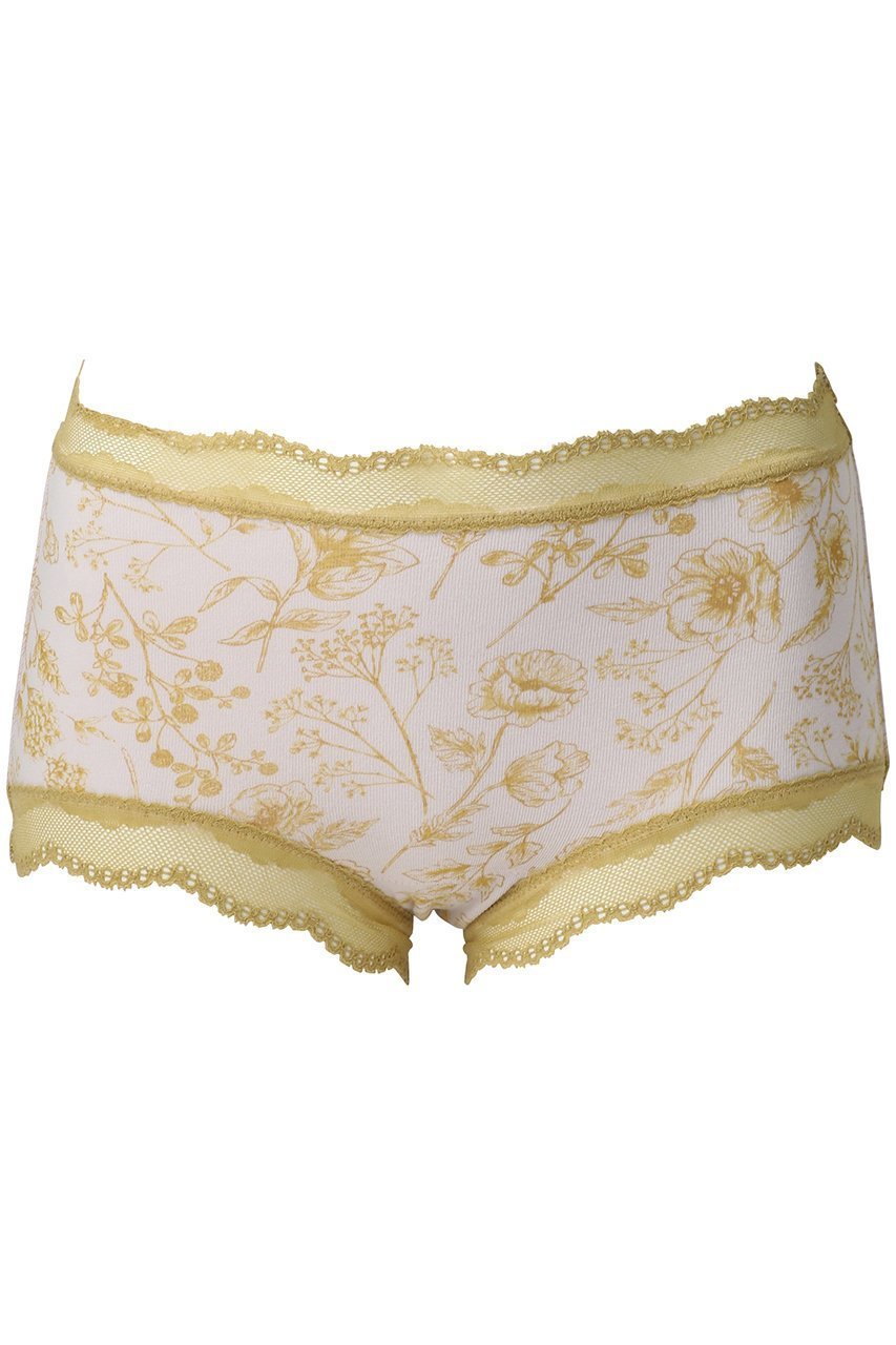 【キッドブルー/KID BLUE】のフルールPt Sカルソン インテリア・キッズ・メンズ・レディースファッション・服の通販 founy(ファニー) 　ファッション　Fashion　レディースファッション　Fashion for Women　下着・ランジェリー　Lingerie & Intimates　ショーツ・ランジェリー用ボトムス　Panties / Briefs / Lingerie Bottoms　ショーツ　Shorts, Short Pants　ショート　Short, Short Length　フィット　Fit, Slim Fit　フラワー　Flower, Floral　プリント　Print, Printed Pattern　モチーフ　Motif, Design Theme　ランジェリー　Lingerie, Intimate Wear　レース　Lace, Lace Fabric　エレガント 上品　Elegant　イエロー|ID: prp329100004956495 ipo3291000000037190702