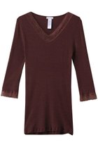 【ハンロ/HANRO】のWOOLEN LACE七分袖 人気、トレンドファッション・服の通販 founy(ファニー) ファッション Fashion レディースファッション Fashion for Women 下着・ランジェリー Lingerie & Intimates その他ランジェリー・インナーアイテム Other Lingerie / Intimates インナー Innerwear シルク Silk, 100% Silk ジャカード／ジャガード Jacquard, Woven Pattern ランジェリー Lingerie, Intimate Wear レース Lace, Lace Fabric A/W・秋冬 Autumn/Winter thumbnail ブラウン|ID: prp329100004956530 ipo3291000000037191019