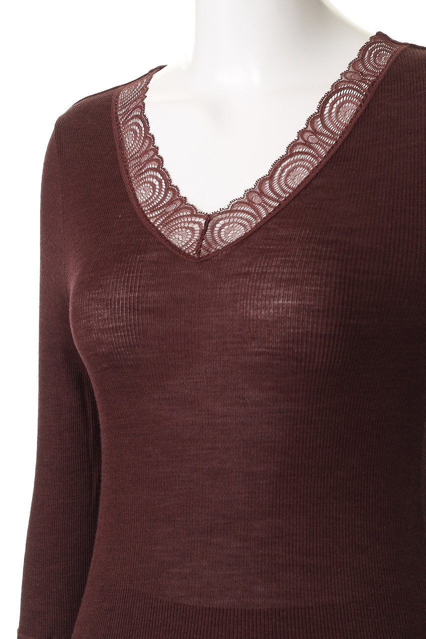 【ハンロ/HANRO】のWOOLEN LACE七分袖 人気、トレンドファッション・服の通販 founy(ファニー) 　ファッション　Fashion　レディースファッション　Fashion for Women　下着・ランジェリー　Lingerie & Intimates　その他ランジェリー・インナーアイテム　Other Lingerie / Intimates　インナー　Innerwear　シルク　Silk, 100% Silk　ジャカード／ジャガード　Jacquard, Woven Pattern　ランジェリー　Lingerie, Intimate Wear　レース　Lace, Lace Fabric　A/W・秋冬　Autumn/Winter　other-5|ID: prp329100004956530 ipo3291000000037191025