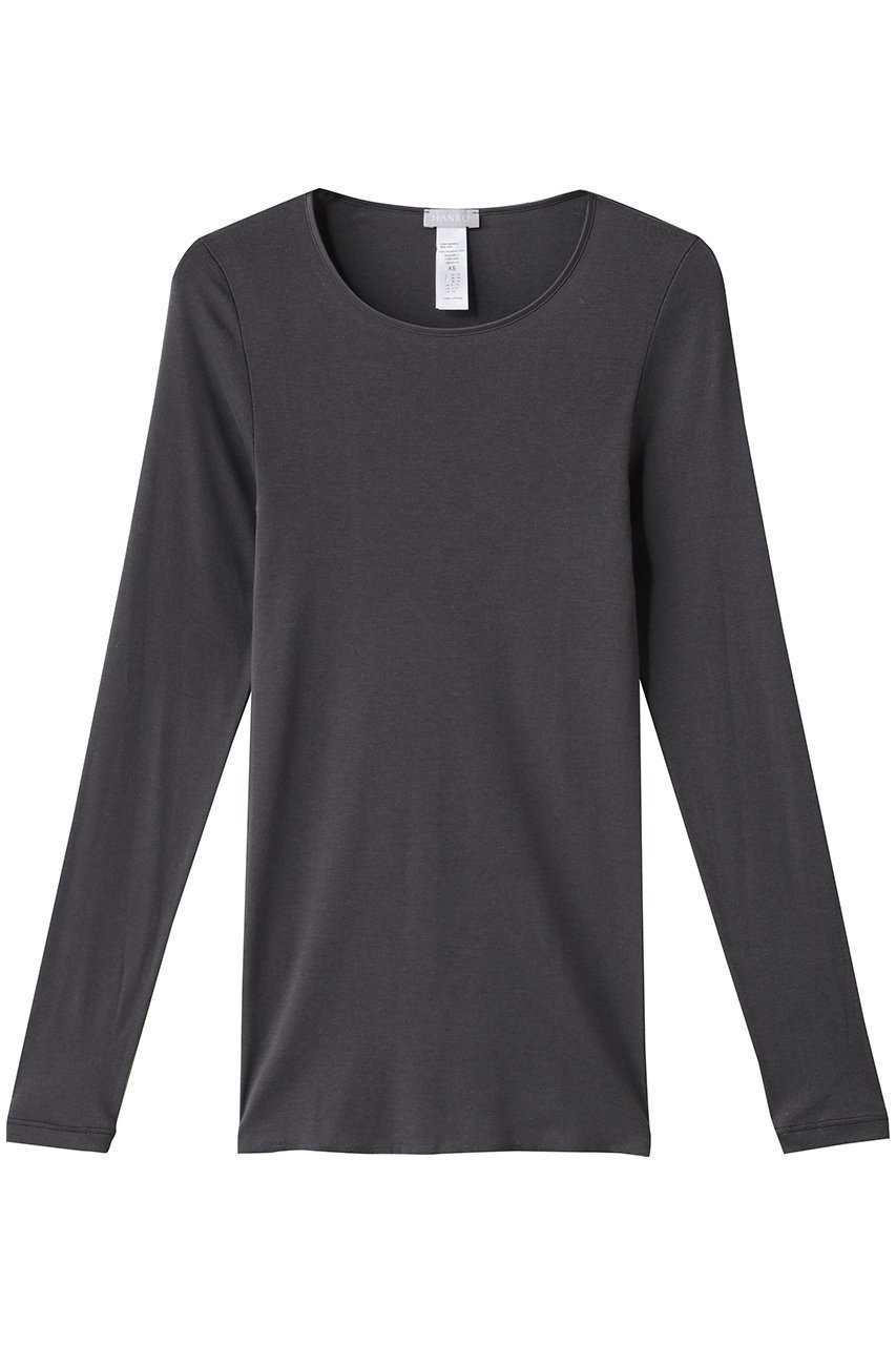 【ハンロ/HANRO】のCOTTON SEAMLESS長袖 インテリア・キッズ・メンズ・レディースファッション・服の通販 founy(ファニー) 　ファッション　Fashion　レディースファッション　Fashion for Women　トップス・カットソー　Cut & Sew Tops　下着・ランジェリー　Lingerie & Intimates　シンプル　Simple, Minimal　パジャマ　Pajamas, Sleepwear　長袖　Long Sleeve, Full Sleeve　ブラックパール|ID: prp329100004956571 ipo3291000000037191378