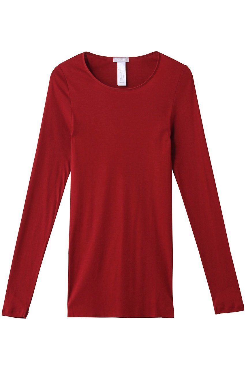 【ハンロ/HANRO】のCOTTON SEAMLESS長袖 インテリア・キッズ・メンズ・レディースファッション・服の通販 founy(ファニー) 　ファッション　Fashion　レディースファッション　Fashion for Women　トップス・カットソー　Cut & Sew Tops　下着・ランジェリー　Lingerie & Intimates　シンプル　Simple, Minimal　パジャマ　Pajamas, Sleepwear　長袖　Long Sleeve, Full Sleeve　レッド|ID: prp329100004956571 ipo3291000000037191379