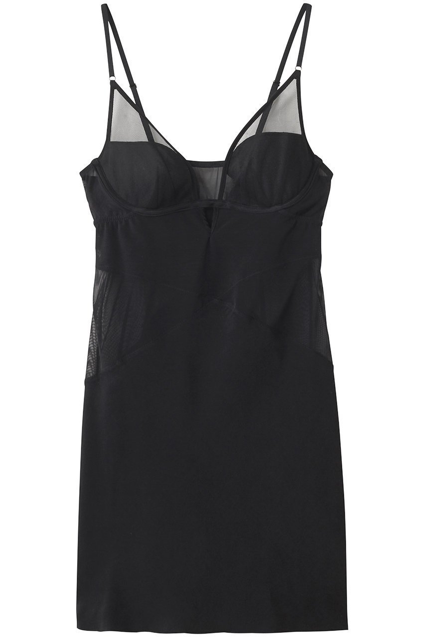 【ユエ/Yue】の【FETICO×Yue】ワイヤー入りカップ付きロングキャミソール インテリア・キッズ・メンズ・レディースファッション・服の通販 founy(ファニー) 　ファッション　Fashion　レディースファッション　Fashion for Women　ワンピース　Dresses　下着・ランジェリー　Lingerie & Intimates　インナー　Innerwear　キャミソール　Camisole, Spaghetti Strap Top　シアー　Sheer, See-Through　ドレス　Dress, One-Piece　フィット　Fit, Slim Fit　ランジェリー　Lingerie, Intimate Wear　ロング　Long, Long-Length　ワイヤー　Wire, Wired Bra　エレガント 上品　Elegant　ブラック|ID: prp329100004956594 ipo3291000000037191594