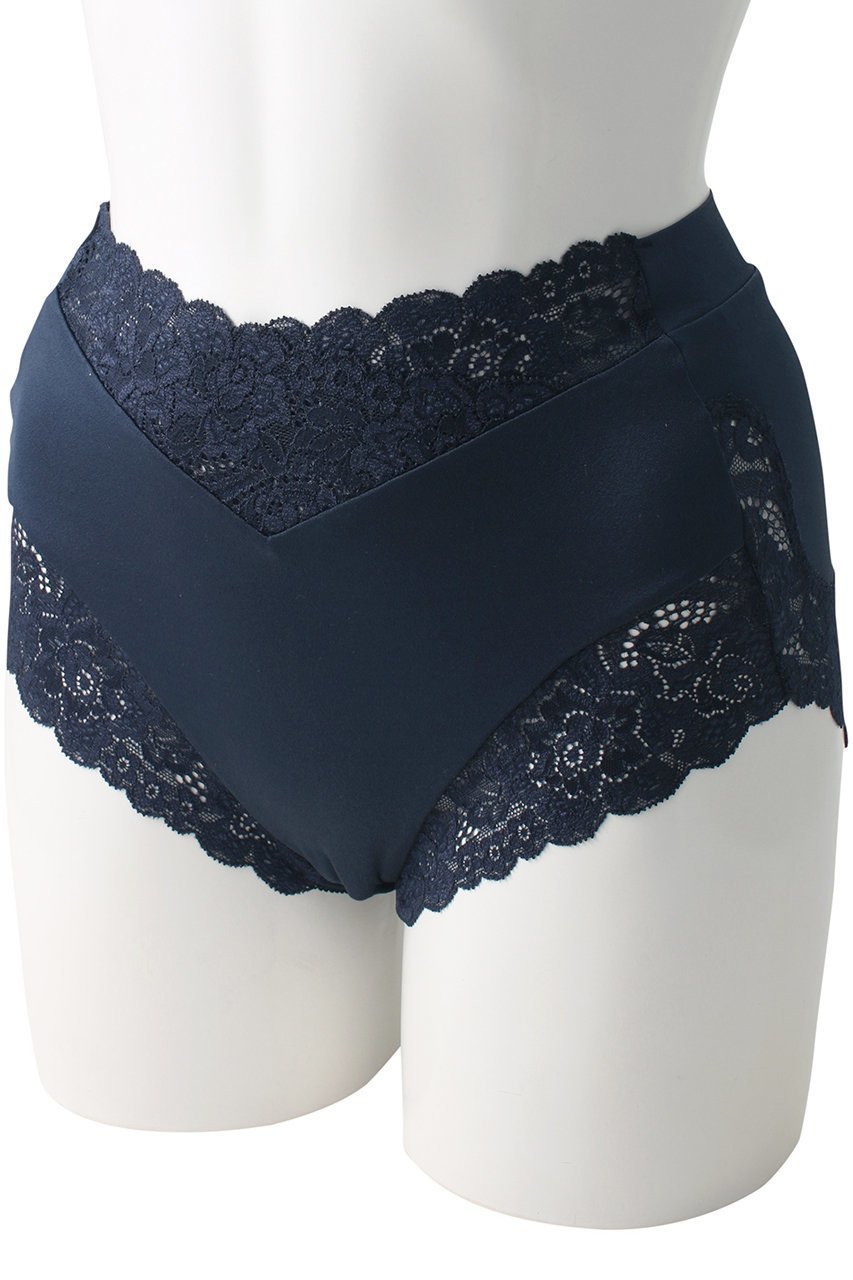 【ツェルマット/ZERMATT】のウエストレース カシュクール ヒップセンターギャザーショーツ Lサイズ インテリア・キッズ・メンズ・レディースファッション・服の通販 founy(ファニー) 　ファッション　Fashion　レディースファッション　Fashion for Women　下着・ランジェリー　Lingerie & Intimates　ショーツ・ランジェリー用ボトムス　Panties / Briefs / Lingerie Bottoms　カシュクール　Wrap Design　ギャザー　Gathered, Ruffled　ショーツ　Shorts, Short Pants　センター　Center, Center Line　ランジェリー　Lingerie, Intimate Wear　レース　Lace, Lace Fabric　定番　Standard, Basic Item　ダークネイビー|ID: prp329100004956613 ipo3291000000037191845
