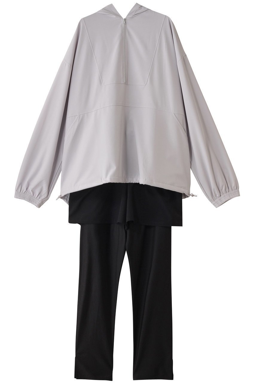 【レイール/Reir】の【BeachQueen】ハーフジップラッシュパーカー+リブタンキニ水着+レギンス5点セット インテリア・キッズ・メンズ・レディースファッション・服の通販 founy(ファニー) 　ファッション　Fashion　レディースファッション　Fashion for Women　水着　Swimwear　レディース水着・ビーチウェア　Swimwear & Beachwear　アウトドア　Outdoor Clothing　ショート　Short, Short Length　ショール　Shawl, Wrap　スポーツ　Sports, Activewear　レギンス　Leggings, Stretch Pants　水着　Swimsuit, Swimwear　ライトグレー|ID: prp329100004956656 ipo3291000000037192452