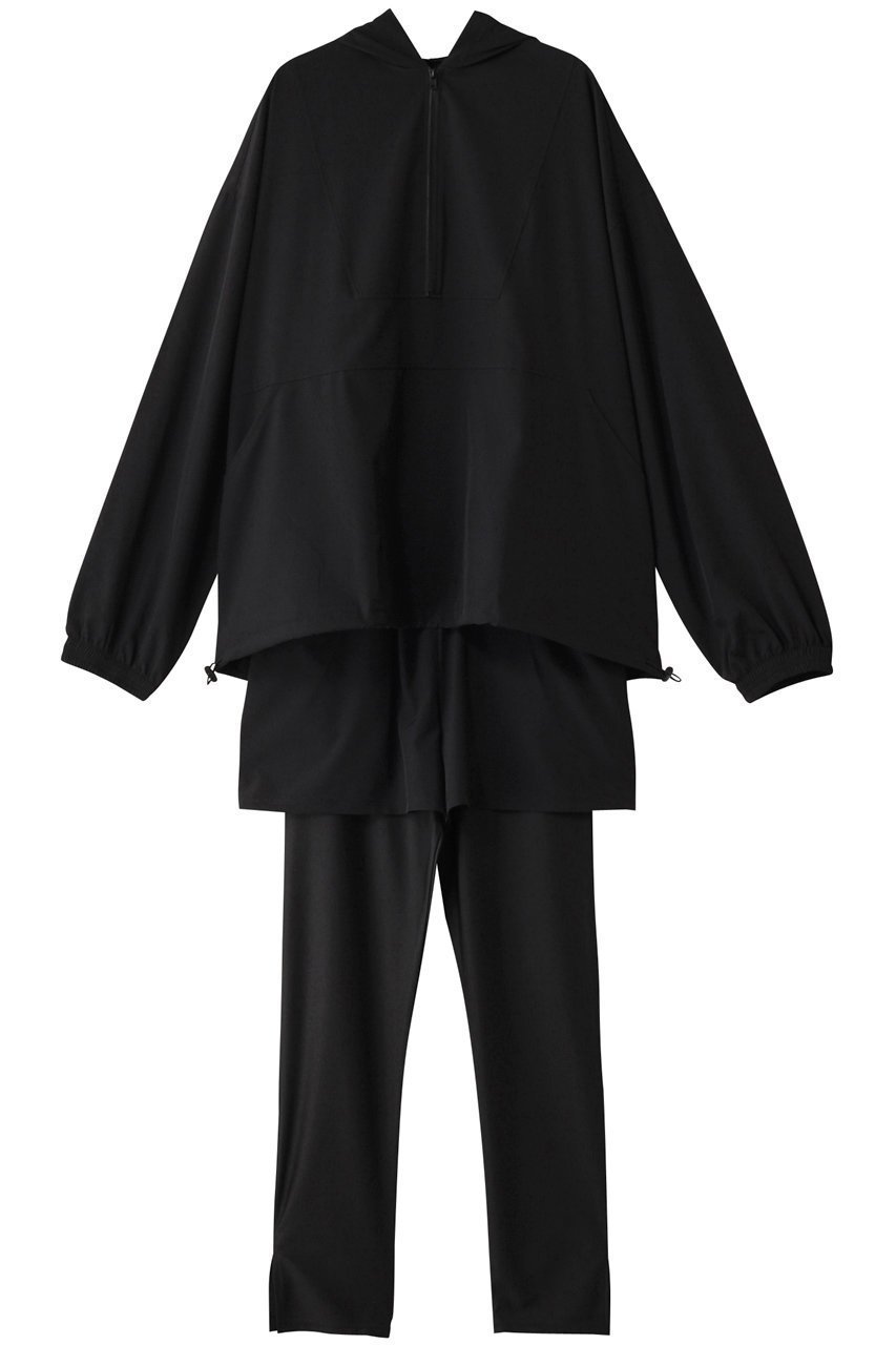 【レイール/Reir】の【BeachQueen】ハーフジップラッシュパーカー+リブタンキニ水着+レギンス5点セット インテリア・キッズ・メンズ・レディースファッション・服の通販 founy(ファニー) 　ファッション　Fashion　レディースファッション　Fashion for Women　水着　Swimwear　レディース水着・ビーチウェア　Swimwear & Beachwear　アウトドア　Outdoor Clothing　ショート　Short, Short Length　ショール　Shawl, Wrap　スポーツ　Sports, Activewear　レギンス　Leggings, Stretch Pants　水着　Swimsuit, Swimwear　ブラック|ID: prp329100004956656 ipo3291000000037192454