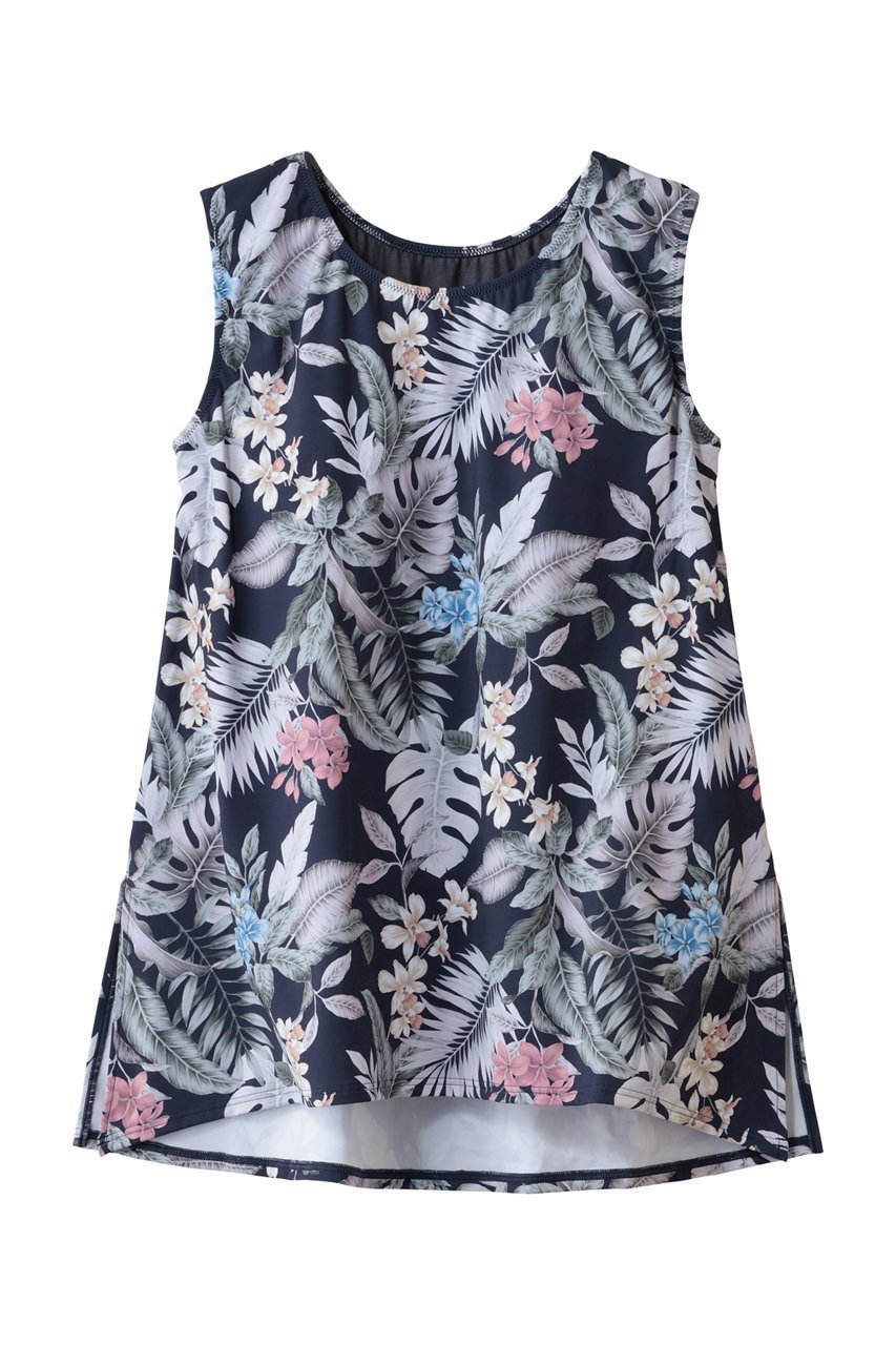 【レイール/Reir】の【水陸両用】プリントカップ付きトップス インテリア・キッズ・メンズ・レディースファッション・服の通販 founy(ファニー) 　ファッション　Fashion　レディースファッション　Fashion for Women　トップス・カットソー　Cut & Sew Tops　スポーツウェア　Functional & Stylish Sportswear　スポーツ トップス　Athletic Tops / Workout Tops / Training Shirts　ストレッチ　Stretch, Stretchy Fabric　スポーツ　Sports, Activewear　プリント　Print, Printed Pattern　ボトム　Bottoms, Lower Wear　水着　Swimsuit, Swimwear　ネイビー|ID: prp329100004956680 ipo3291000000037192701