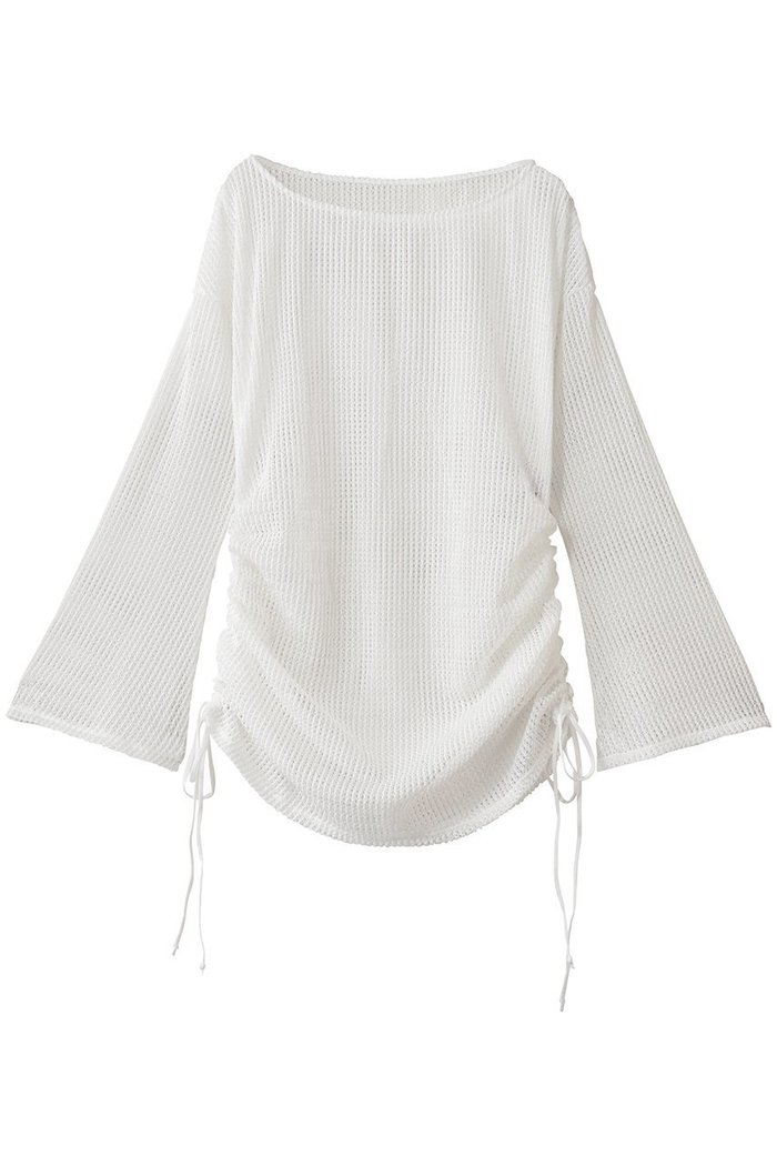 【レイール/Reir】の【San-ai Resort】ニットレーストップス インテリア・キッズ・メンズ・レディースファッション・服の通販 founy(ファウニー) https://founy.com/ ファッション Fashion レディースファッション Fashion for Women トップス・カットソー Cut & Sew Tops ニット Knit Tops & Sweaters スポーツウェア Functional & Stylish Sportswear スポーツ トップス Athletic Tops / Workout Tops / Training Shirts ギャザー Gathered, Ruffled スポーツ Sports, Activewear スリーブ Sleeve, Long Sleeve / Short Sleeve トレンド Trend, Trending Now リラックス Relax, Relaxed Fit ルーズ Loose, Oversized |ID: prp329100004956695 ipo3291000000037192859