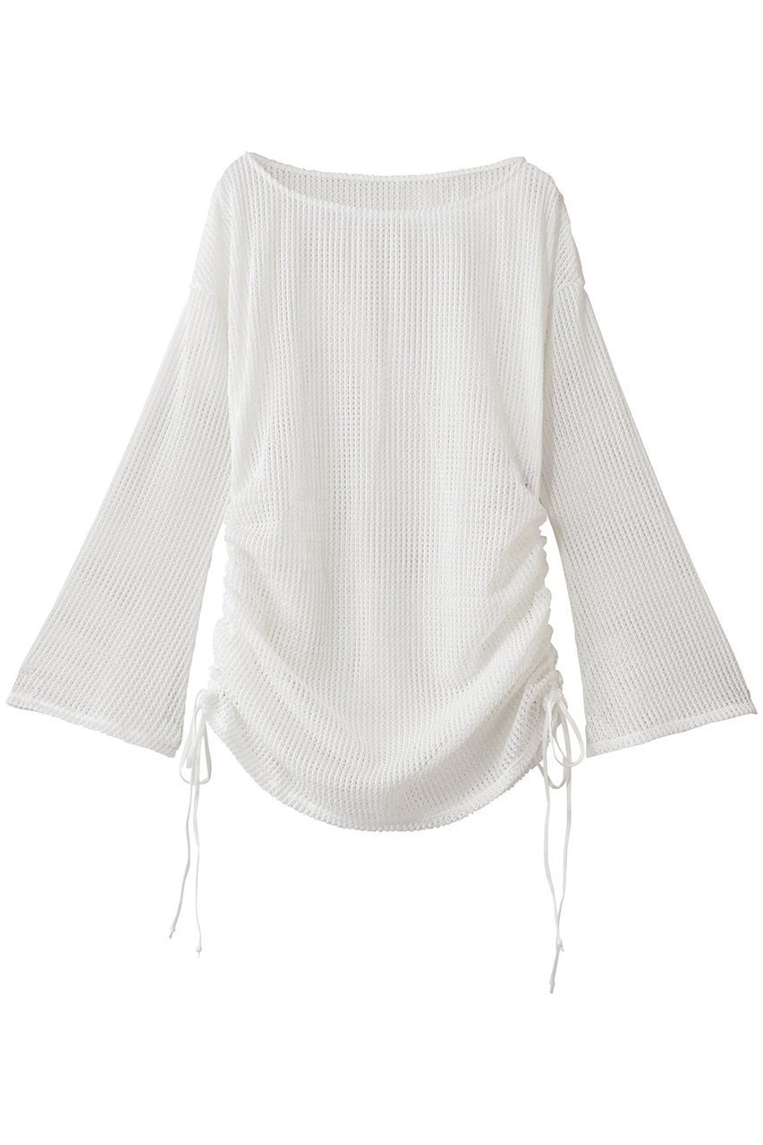 【レイール/Reir】の【San-ai Resort】ニットレーストップス 人気、トレンドファッション・服の通販 founy(ファニー) 　ファッション　Fashion　レディースファッション　Fashion for Women　トップス・カットソー　Cut & Sew Tops　ニット　Knit Tops & Sweaters　スポーツウェア　Functional & Stylish Sportswear　スポーツ トップス　Athletic Tops / Workout Tops / Training Shirts　ギャザー　Gathered, Ruffled　スポーツ　Sports, Activewear　スリーブ　Sleeve, Long Sleeve / Short Sleeve　トレンド　Trend, Trending Now　リラックス　Relax, Relaxed Fit　ルーズ　Loose, Oversized　 other-1|ID: prp329100004956695 ipo3291000000037192859