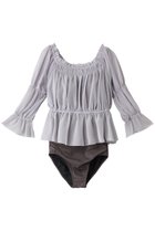 【レイール/Reir】のシフォンパフスリーブレイヤードセット ブルー×グレー|ID: prp329100004956738 ipo3291000000037193327