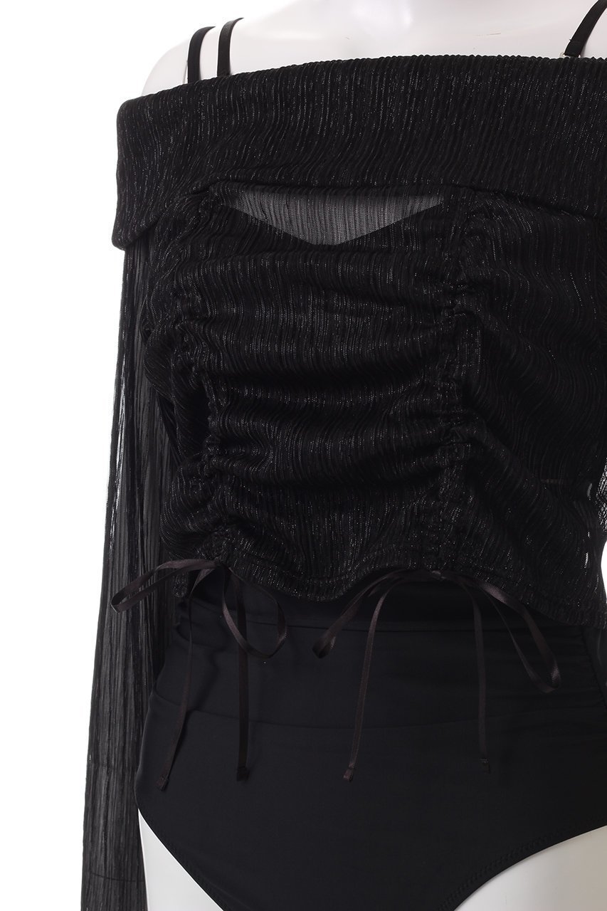 【レイール/Reir】のLame Pleatsレイヤードセット 人気、トレンドファッション・服の通販 founy(ファニー) 　ファッション　Fashion　レディースファッション　Fashion for Women　水着　Swimwear　レディース水着・ビーチウェア　Swimwear & Beachwear　ギャザー　Gathered, Ruffled　サテン　Satin, Glossy Fabric　ショート　Short, Short Length　スポーツ　Sports, Activewear　リゾート　Resort, Vacation Style　リボン　Ribbon, Bow　水着　Swimsuit, Swimwear　other-5|ID: prp329100004956739 ipo3291000000037193350