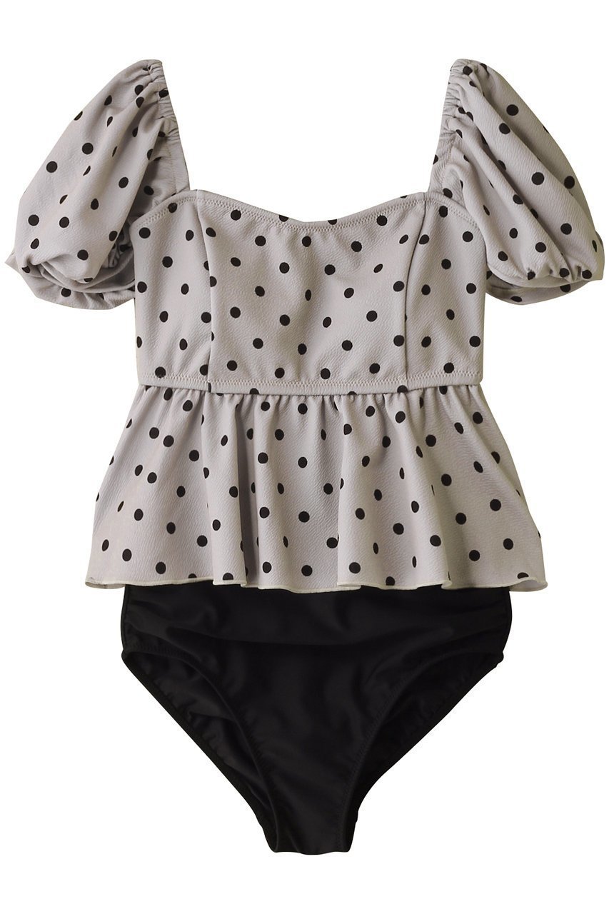 【レイール/Reir】のDotパフスリーブ インテリア・キッズ・メンズ・レディースファッション・服の通販 founy(ファニー) 　ファッション　Fashion　レディースファッション　Fashion for Women　水着　Swimwear　レディース水着・ビーチウェア　Swimwear & Beachwear　スポーツ　Sports, Activewear　スリーブ　Sleeve, Long Sleeve / Short Sleeve　ドット　Polka Dot, Dot Pattern　ビーチ　Beach, Seaside　ペプラム　Peplum, Flared Hem　水着　Swimsuit, Swimwear　ベージュ|ID: prp329100004956741 ipo3291000000037193368