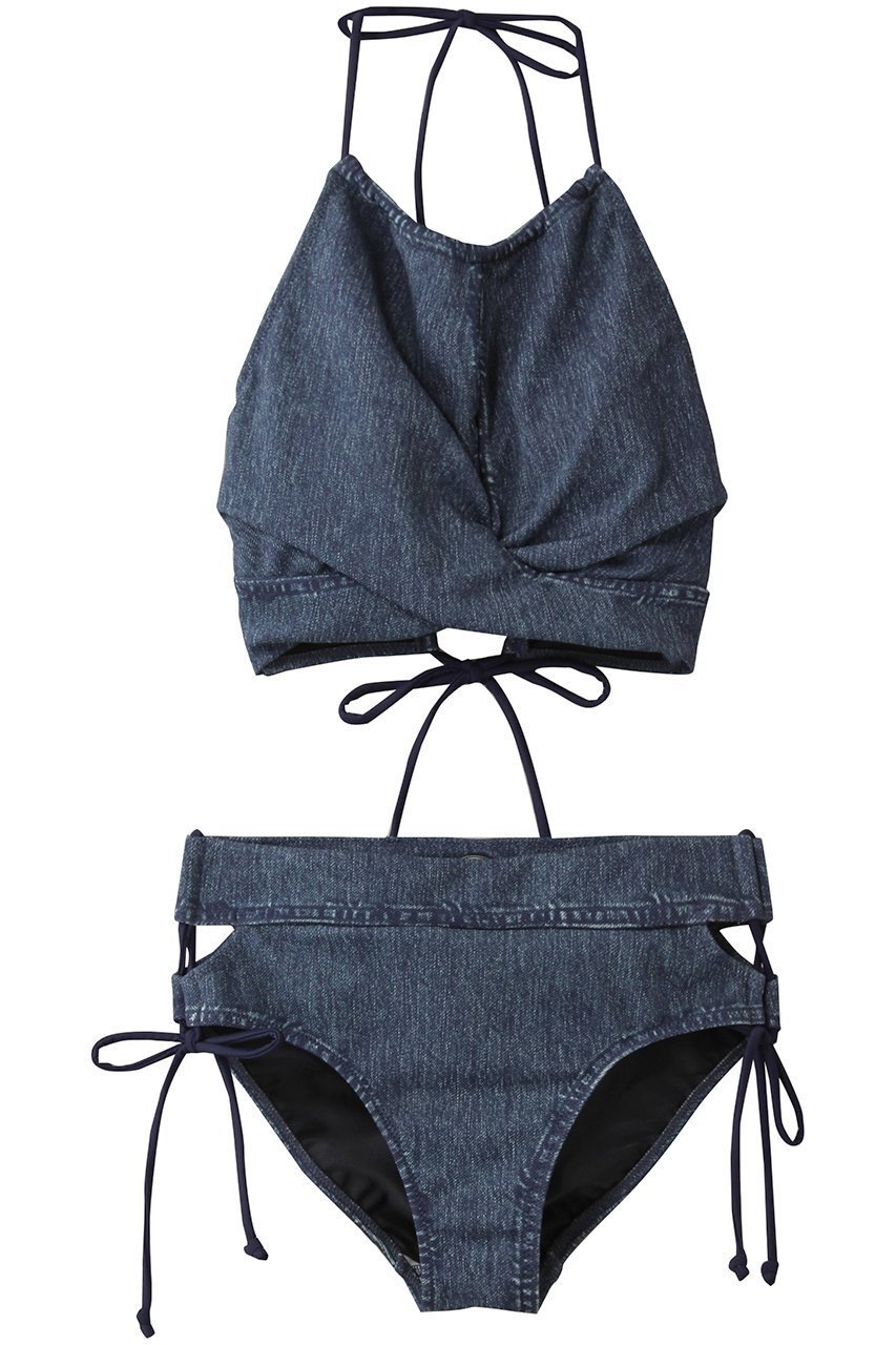 【レイール/Reir】の【San-ai Resort】ハイネックノンワイヤービキニ インテリア・キッズ・メンズ・レディースファッション・服の通販 founy(ファニー) 　ファッション　Fashion　レディースファッション　Fashion for Women　水着　Swimwear　レディース水着・ビーチウェア　Swimwear & Beachwear　クール　Cool, Chic　ショーツ　Shorts, Short Pants　スポーツ　Sports, Activewear　スリット　Slit, Slit Detail　デコルテ　Décolleté, Neckline　デニム　Denim, Jeans Material　ハイネック　High Neck, Mock Neck　プリント　Print, Printed Pattern　リボン　Ribbon, Bow　リラックス　Relax, Relaxed Fit　ワイヤー　Wire, Wired Bra　人気　Popular, Best Seller　水着　Swimsuit, Swimwear　ネイビー|ID: prp329100004956769 ipo3291000000037193602