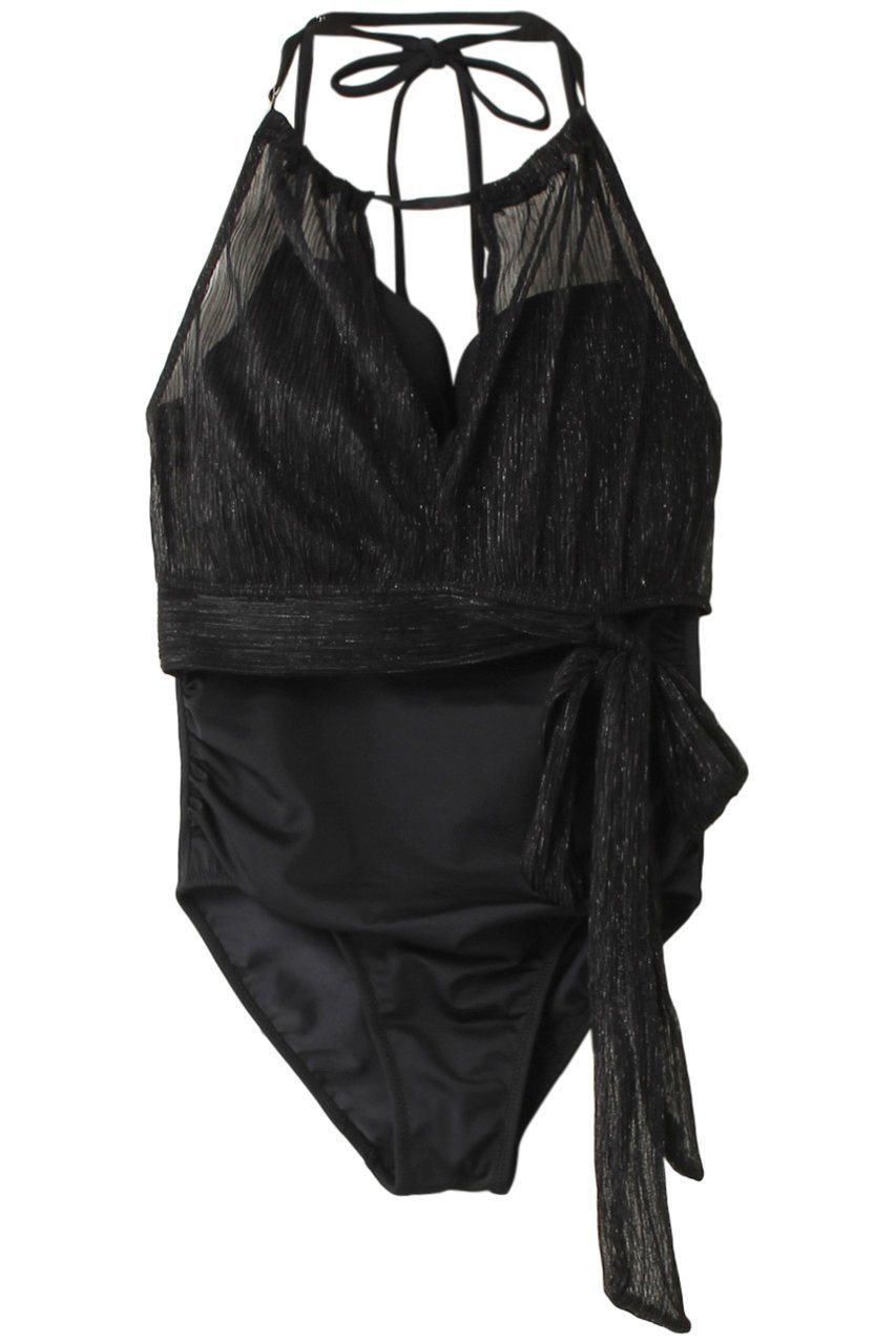 【レイール/Reir】のLame Pleatsビキニセット インテリア・キッズ・メンズ・レディースファッション・服の通販 founy(ファニー) 　ファッション　Fashion　レディースファッション　Fashion for Women　水着　Swimwear　レディース水着・ビーチウェア　Swimwear & Beachwear　ショーツ　Shorts, Short Pants　シンプル　Simple, Minimal　スポーツ　Sports, Activewear　ハイネック　High Neck, Mock Neck　ビキニ　Bikini, Two-Piece Swimsuit　フェミニン　Feminine, Girly　リボン　Ribbon, Bow　エレガント 上品　Elegant　水着　Swimsuit, Swimwear　ブラック|ID: prp329100004956813 ipo3291000000037193973