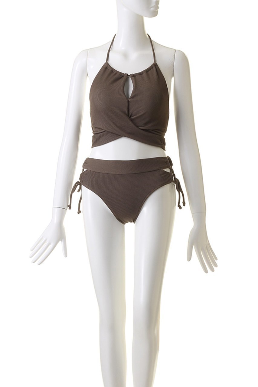 【レイール/Reir】のCool Rib ノンワイヤー水着 人気、トレンドファッション・服の通販 founy(ファニー) 　ファッション　Fashion　レディースファッション　Fashion for Women　水着　Swimwear　レディース水着・ビーチウェア　Swimwear & Beachwear　クール　Cool, Chic　ショーツ　Shorts, Short Pants　スポーツ　Sports, Activewear　スリット　Slit, Slit Detail　ハイネック　High Neck, Mock Neck　ビキニ　Bikini, Two-Piece Swimsuit　フロント　Front, Front Design　ワイヤー　Wire, Wired Bra　水着　Swimsuit, Swimwear　other-2|ID: prp329100004956821 ipo3291000000037194056