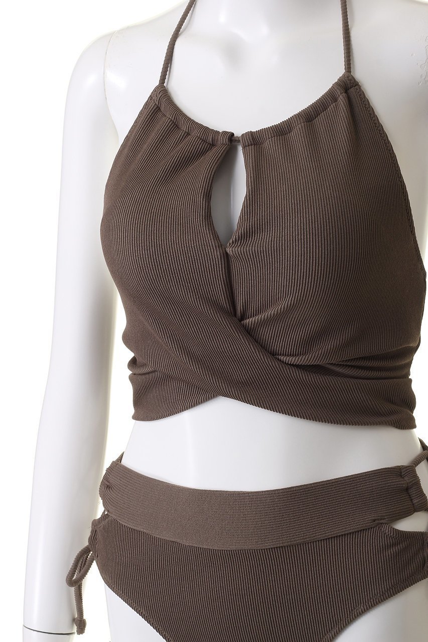 【レイール/Reir】のCool Rib ノンワイヤー水着 人気、トレンドファッション・服の通販 founy(ファニー) 　ファッション　Fashion　レディースファッション　Fashion for Women　水着　Swimwear　レディース水着・ビーチウェア　Swimwear & Beachwear　クール　Cool, Chic　ショーツ　Shorts, Short Pants　スポーツ　Sports, Activewear　スリット　Slit, Slit Detail　ハイネック　High Neck, Mock Neck　ビキニ　Bikini, Two-Piece Swimsuit　フロント　Front, Front Design　ワイヤー　Wire, Wired Bra　水着　Swimsuit, Swimwear　other-5|ID: prp329100004956821 ipo3291000000037194059