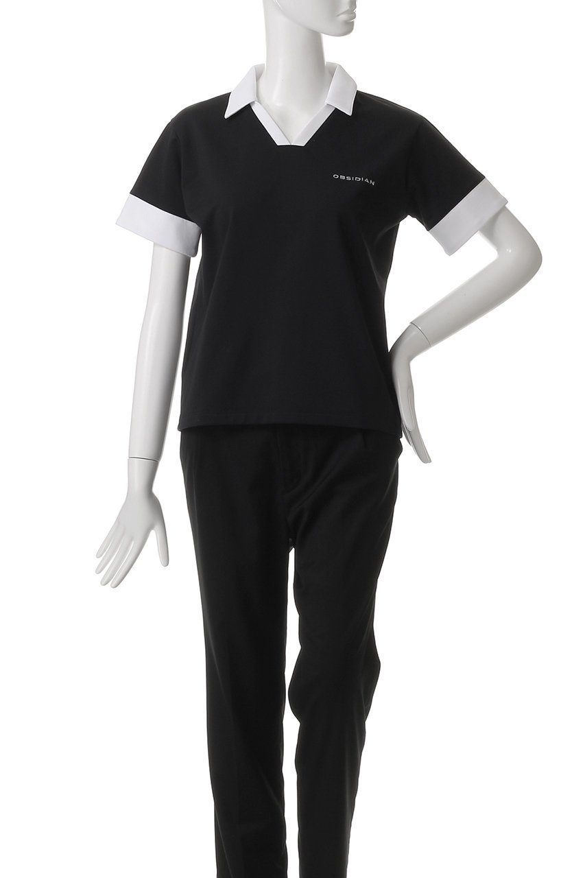 【オブシディアン/OBSIDIAN】のV-NECK POLO SHIRT 人気、トレンドファッション・服の通販 founy(ファニー) 　ファッション　Fashion　レディースファッション　Fashion for Women　トップス・カットソー　Cut & Sew Tops　シャツ・ブラウス・オフィスカジュアル　Elegant Blouses & Button-Ups　ポロシャツ・きれいめカジュアル　Smart-Casual Polo Tops　Vネックトップス　V-Neck Tops / V-Cut Neckline Shirts　スポーツウェア　Functional & Stylish Sportswear　スポーツ トップス　Athletic Tops / Workout Tops / Training Shirts　スポーツ　Sports, Activewear　ベーシック　Basic, Essential　ポロシャツ　Polo Shirt, Collared Tee　夏　Summer　定番　Standard, Basic Item　other-2|ID: prp329100004956864 ipo3291000000037194372