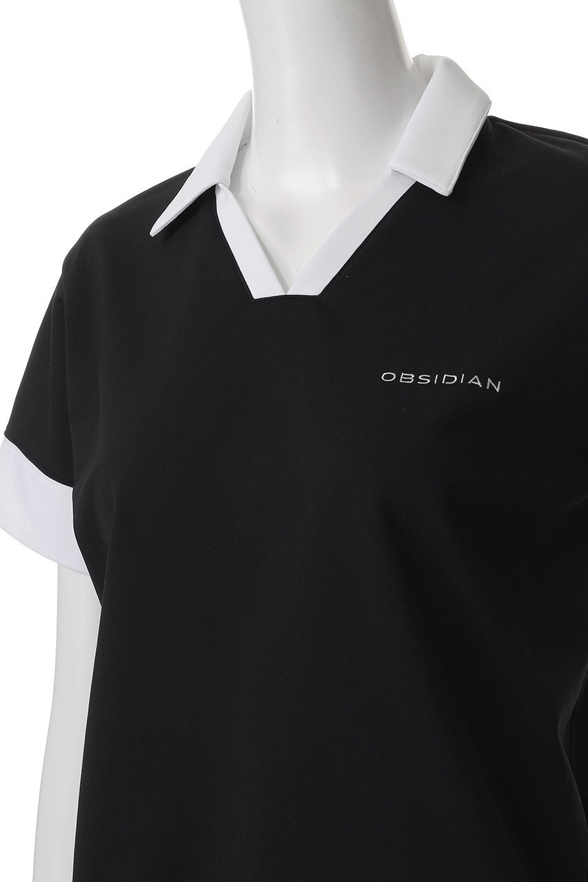 【オブシディアン/OBSIDIAN】のV-NECK POLO SHIRT 人気、トレンドファッション・服の通販 founy(ファニー) 　ファッション　Fashion　レディースファッション　Fashion for Women　トップス・カットソー　Cut & Sew Tops　シャツ・ブラウス・オフィスカジュアル　Elegant Blouses & Button-Ups　ポロシャツ・きれいめカジュアル　Smart-Casual Polo Tops　Vネックトップス　V-Neck Tops / V-Cut Neckline Shirts　スポーツウェア　Functional & Stylish Sportswear　スポーツ トップス　Athletic Tops / Workout Tops / Training Shirts　スポーツ　Sports, Activewear　ベーシック　Basic, Essential　ポロシャツ　Polo Shirt, Collared Tee　夏　Summer　定番　Standard, Basic Item　other-5|ID: prp329100004956864 ipo3291000000037194376
