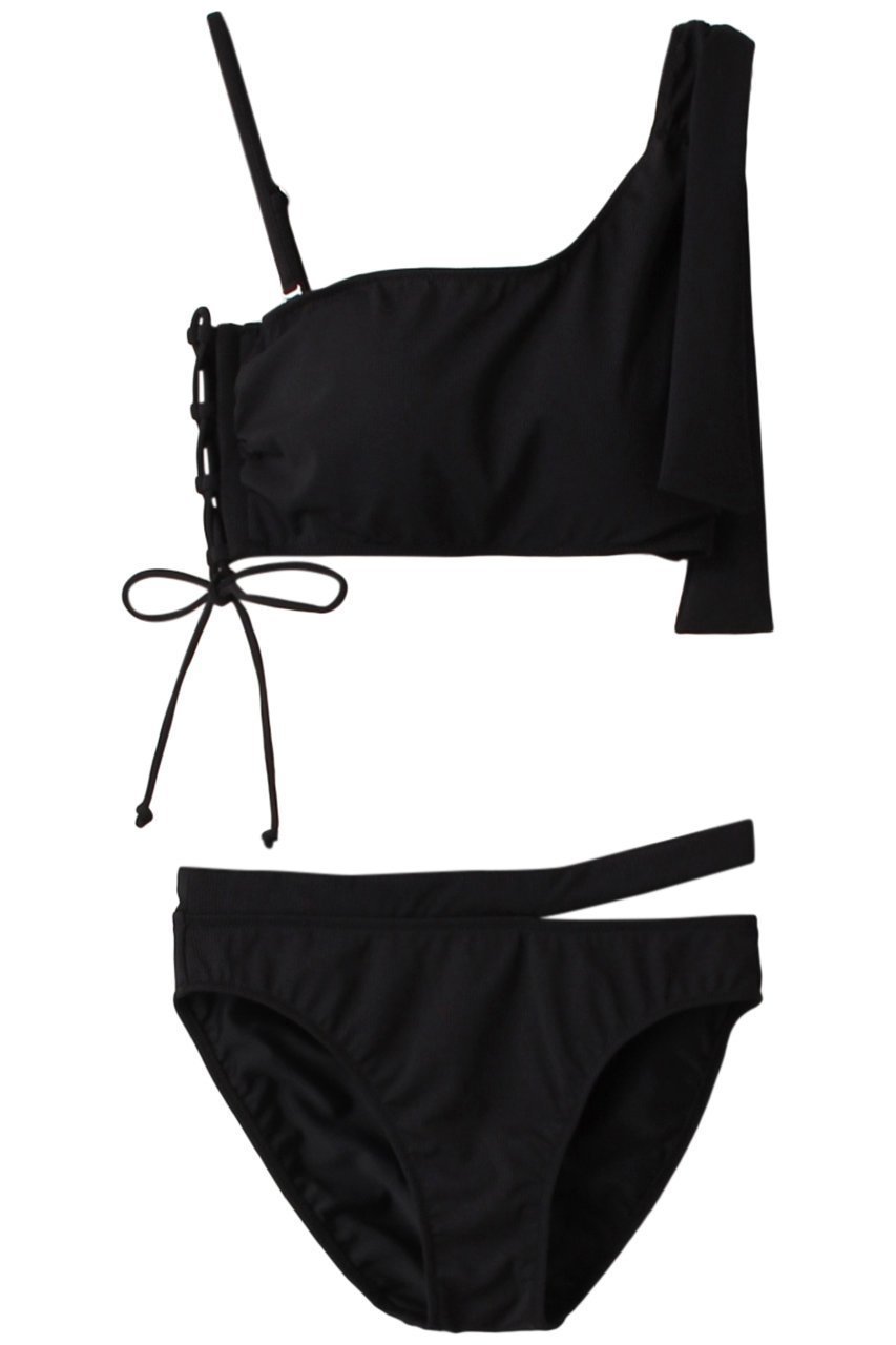 【レイール/Reir】の【San-ai Resort】Eco RibワンショルダーWアップ インテリア・キッズ・メンズ・レディースファッション・服の通販 founy(ファニー) 　ファッション　Fashion　レディースファッション　Fashion for Women　水着　Swimwear　レディース水着・ビーチウェア　Swimwear & Beachwear　アンダー　Underwear Essentials　ショルダー　Shoulder, Shoulder Strap　ショーツ　Shorts, Short Pants　スポーツ　Sports, Activewear　トレンド　Trend, Trending Now　ビーチ　Beach, Seaside　リボン　Ribbon, Bow　ワイヤー　Wire, Wired Bra　水着　Swimsuit, Swimwear　ブラック|ID: prp329100004956877 ipo3291000000037194478