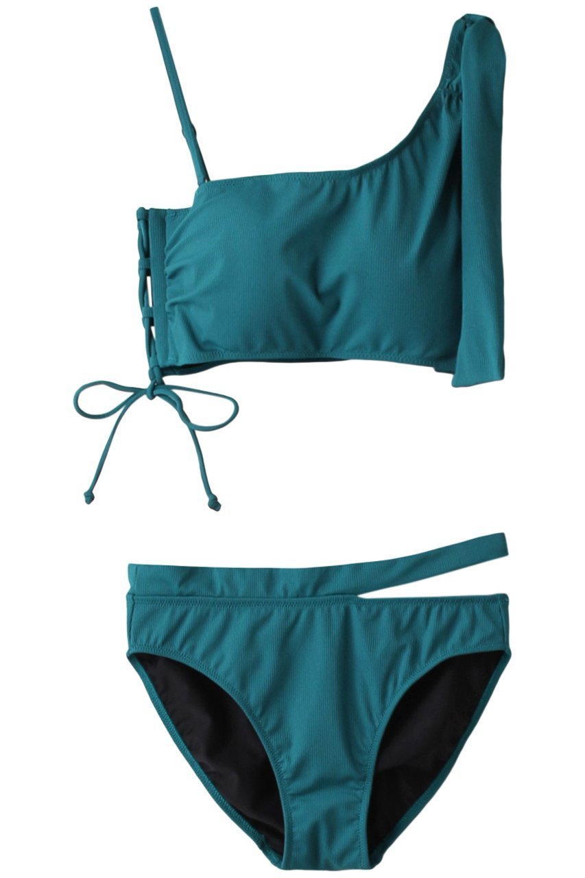 【レイール/Reir】の【San-ai Resort】Eco RibワンショルダーWアップ インテリア・キッズ・メンズ・レディースファッション・服の通販 founy(ファニー) 　ファッション　Fashion　レディースファッション　Fashion for Women　水着　Swimwear　レディース水着・ビーチウェア　Swimwear & Beachwear　アンダー　Underwear Essentials　ショルダー　Shoulder, Shoulder Strap　ショーツ　Shorts, Short Pants　スポーツ　Sports, Activewear　トレンド　Trend, Trending Now　ビーチ　Beach, Seaside　リボン　Ribbon, Bow　ワイヤー　Wire, Wired Bra　水着　Swimsuit, Swimwear　グリーン|ID: prp329100004956877 ipo3291000000037194481
