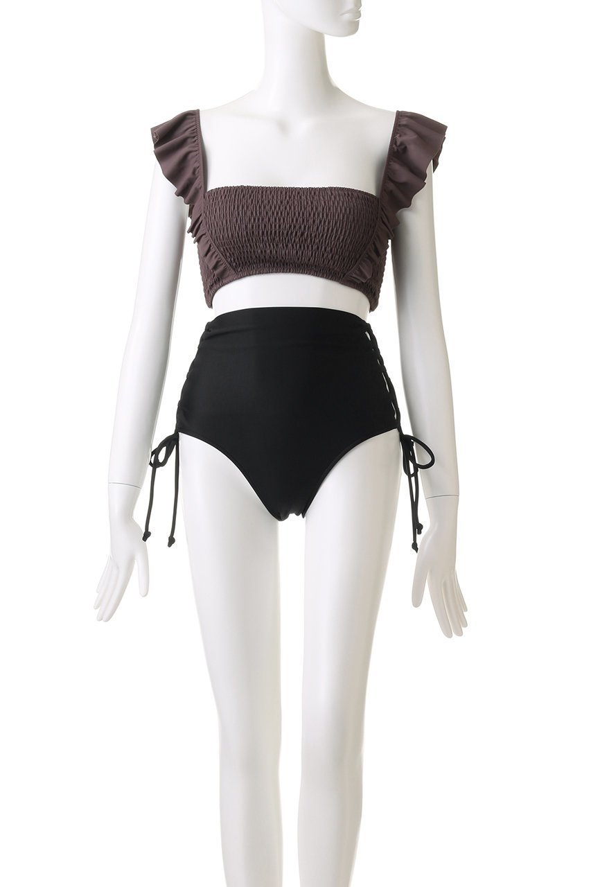 【レイール/Reir】の無地シャーリングフリルビキニ 人気、トレンドファッション・服の通販 founy(ファニー) 　ファッション　Fashion　レディースファッション　Fashion for Women　水着　Swimwear　レディース水着・ビーチウェア　Swimwear & Beachwear　アンダー　Underwear Essentials　ガーリー　Girly, Feminine Style　シャーリング　Shirring, Ruched　ショーツ　Shorts, Short Pants　スポーツ　Sports, Activewear　トレンド　Trend, Trending Now　バランス　Balance, Style Balance　ビキニ　Bikini, Two-Piece Swimsuit　フリル　Frill, Ruffle　レース　Lace, Lace Fabric　水着　Swimsuit, Swimwear　無地　Plain, Solid Color　other-2|ID: prp329100004956881 ipo3291000000037194507