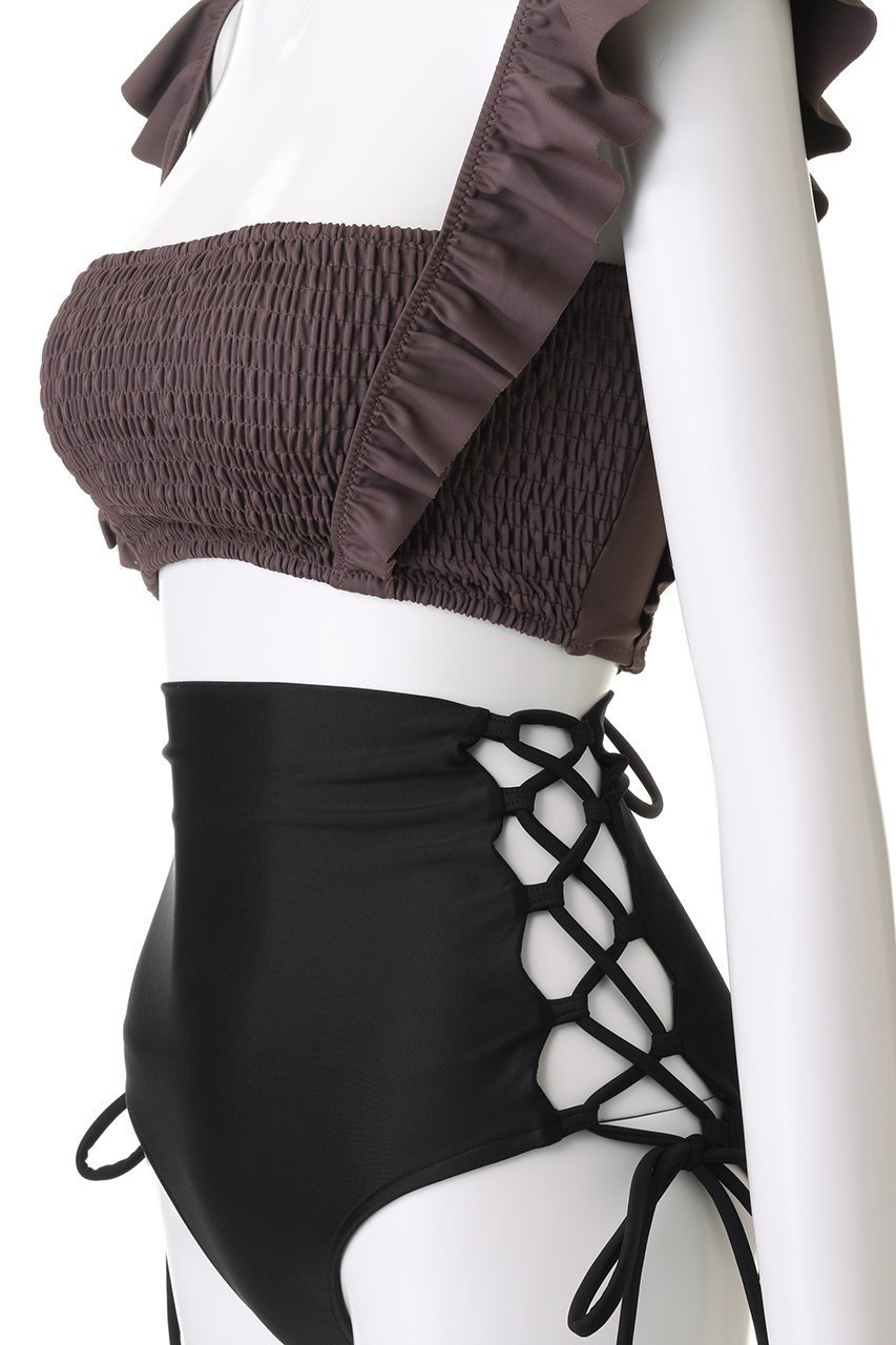 【レイール/Reir】の無地シャーリングフリルビキニ 人気、トレンドファッション・服の通販 founy(ファニー) 　ファッション　Fashion　レディースファッション　Fashion for Women　水着　Swimwear　レディース水着・ビーチウェア　Swimwear & Beachwear　アンダー　Underwear Essentials　ガーリー　Girly, Feminine Style　シャーリング　Shirring, Ruched　ショーツ　Shorts, Short Pants　スポーツ　Sports, Activewear　トレンド　Trend, Trending Now　バランス　Balance, Style Balance　ビキニ　Bikini, Two-Piece Swimsuit　フリル　Frill, Ruffle　レース　Lace, Lace Fabric　水着　Swimsuit, Swimwear　無地　Plain, Solid Color　other-5|ID: prp329100004956881 ipo3291000000037194513