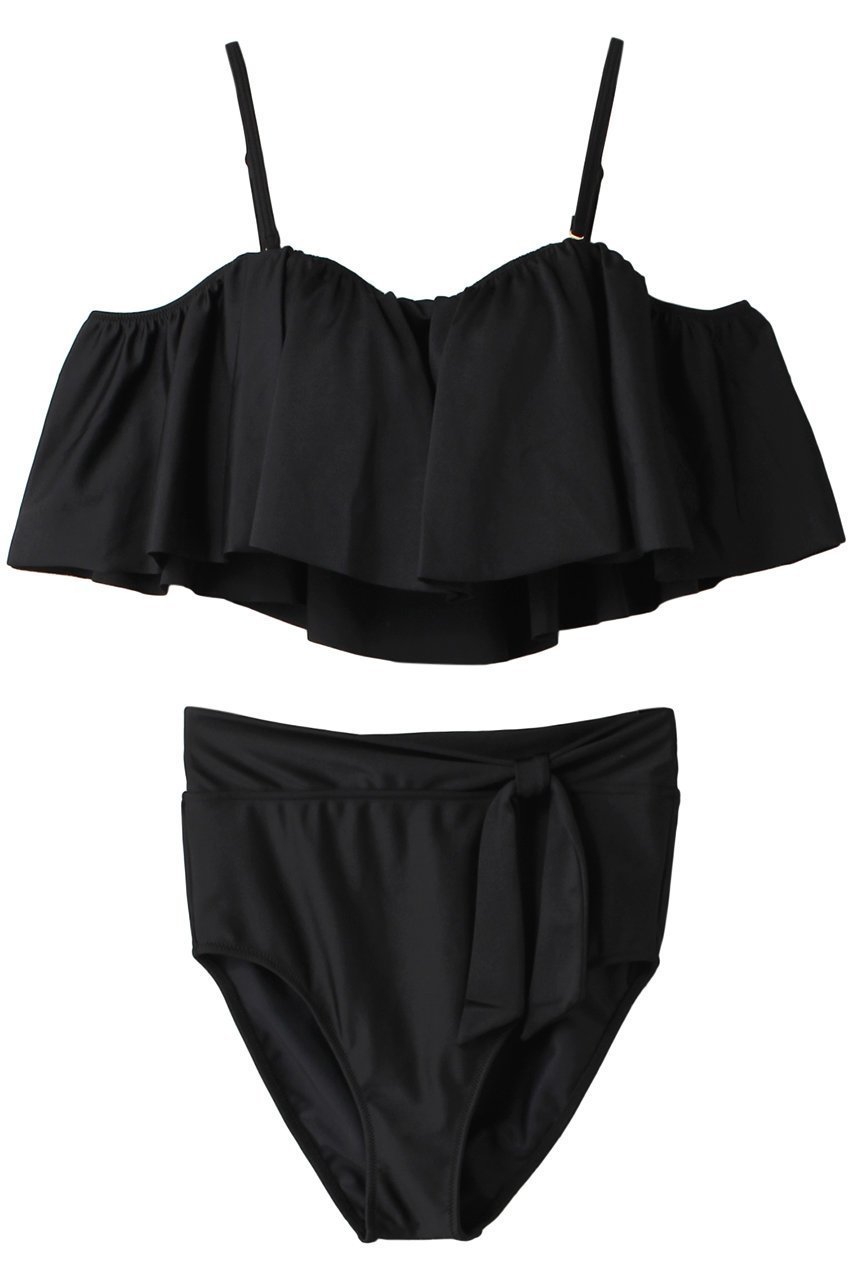 【レイール/Reir】の【San-ai Resort】オフショルダーデザイン グラマラスフィット インテリア・キッズ・メンズ・レディースファッション・服の通販 founy(ファニー) 　ファッション　Fashion　レディースファッション　Fashion for Women　水着　Swimwear　レディース水着・ビーチウェア　Swimwear & Beachwear　アシンメトリー　Asymmetrical Style　スポーツ　Sports, Activewear　ビキニ　Bikini, Two-Piece Swimsuit　フリル　Frill, Ruffle　リボン　Ribbon, Bow　ワイヤー　Wire, Wired Bra　定番　Standard, Basic Item　水着　Swimsuit, Swimwear　ブラック|ID: prp329100004956882 ipo3291000000037194520