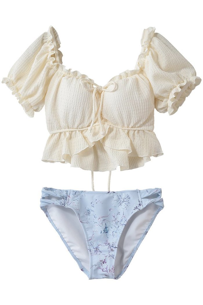【レイール/Reir】の【San-ai Resort】【楽盛り水着】パフスリーブワイヤービキニ インテリア・キッズ・メンズ・レディースファッション・服の通販 founy(ファウニー) https://founy.com/ ファッション Fashion レディースファッション Fashion for Women 水着 Swimwear レディース水着・ビーチウェア Swimwear & Beachwear ガーリー Girly, Feminine Style ショーツ Shorts, Short Pants スポーツ Sports, Activewear スリーブ Sleeve, Long Sleeve / Short Sleeve ツイスト Tweed, Tweed Fabric トレンド Trend, Trending Now ビキニ Bikini, Two-Piece Swimsuit ビーチ Beach, Seaside フェミニン Feminine, Girly フラワー Flower, Floral プリント Print, Printed Pattern リゾート Resort, Vacation Style リボン Ribbon, Bow 水着 Swimsuit, Swimwear |ID: prp329100004957160 ipo3291000000037196511