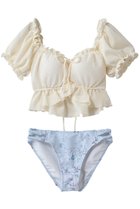 【レイール/Reir】の【San-ai Resort】【楽盛り水着】パフスリーブワイヤービキニ ホワイト|ID: prp329100004957160 ipo3291000000037196513