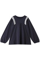 【キッドブルー/KID BLUE】の26ドットエンブレーストップス 人気、トレンドファッション・服の通販 founy(ファニー) ファッション Fashion レディースファッション Fashion for Women トップス・カットソー Cut & Sew Tops シンプル Simple, Minimal スリーブ Sleeve, Long Sleeve / Short Sleeve セットアップ Set-Up, Coordinated Outfit トレンド Trend, Trending Now ドット Polka Dot, Dot Pattern パジャマ Pajamas, Sleepwear フェミニン Feminine, Girly ボトム Bottoms, Lower Wear レース Lace, Lace Fabric エレガント 上品 Elegant thumbnail ネイビー|ID: prp329100004957271 ipo3291000000037197401
