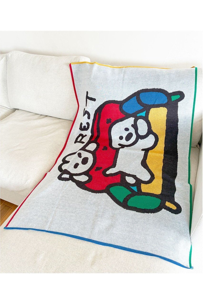 【ビーピービーピー/bpbp】の【UNISEX】【matsui】ニットブランケット 人気、トレンドファッション・服の通販 founy(ファニー) 　ファッション　Fashion　レディースファッション　Fashion for Women　トップス・カットソー　Cut & Sew Tops　ニット　Knit Tops & Sweaters　イラスト　Illustration　サマー　Summer, Summer Style　シンプル　Simple, Minimal　ブランケット　Blanket, Throw Blanket　モチーフ　Motif, Design Theme　ユニセックス　Unisex, Genderless　犬　Dog　ギフト プレゼント　Gift / Present　other-4|ID: prp329100004957352 ipo3291000000037197947