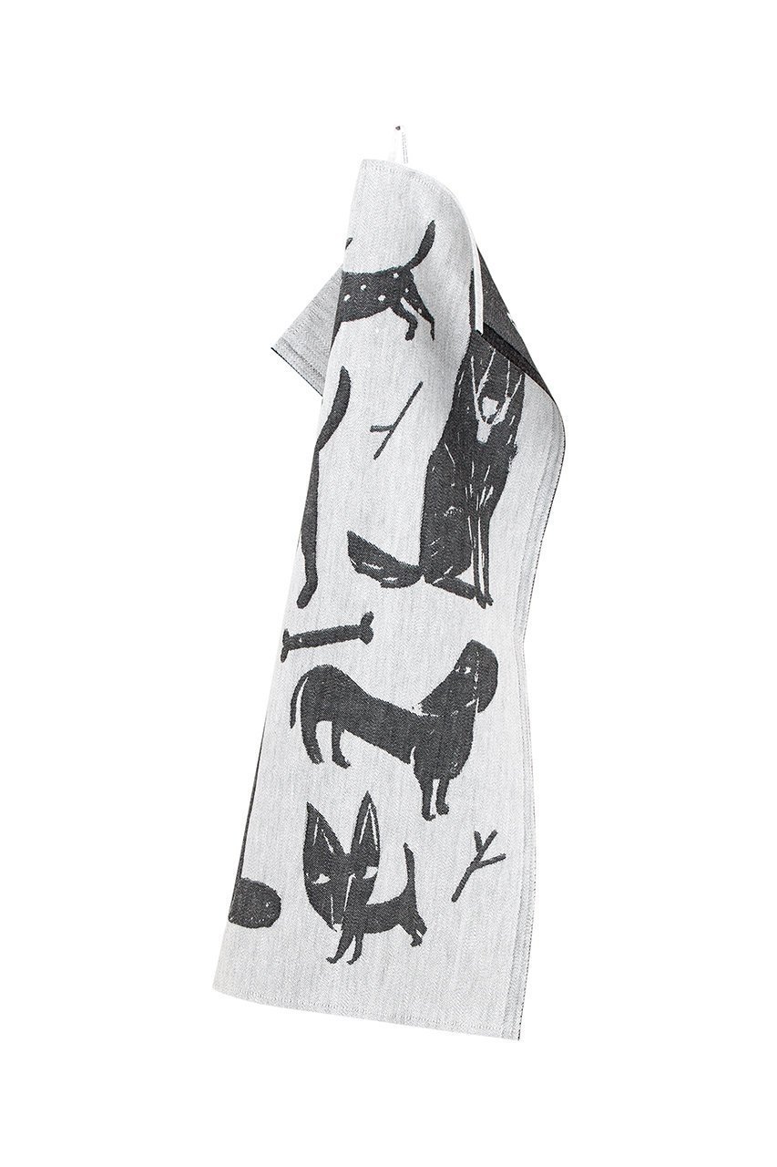 【ラプアン カンクリ/LAPUAN KANKURIT / GOODS】のKOIRAPUISTO タオル インテリア・キッズ・メンズ・レディースファッション・服の通販 founy(ファニー) 　おすすめ　Recommended / Our Picks　ギフト プレゼント　Gift / Present　タオル　Towel, Bath Towel　犬　Dog　ホワイト×ブラック|ID: prp329100004959611 ipo3291000000037210414