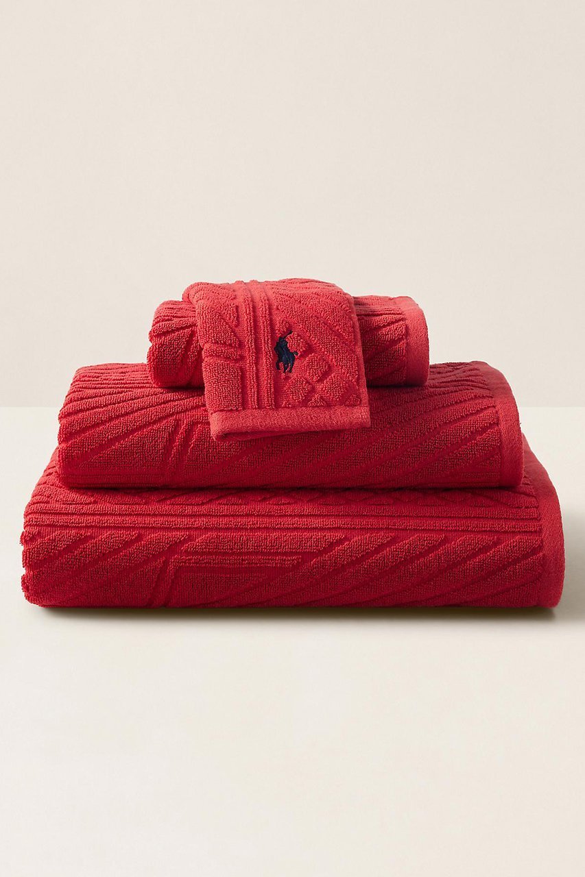 【ラルフ ローレン/RALPH LAUREN / GOODS】の【Ralph Lauren Home】McKenna バスタオル(ミニ) インテリア・キッズ・メンズ・レディースファッション・服の通販 founy(ファニー) 　ギフト プレゼント　Gift / Present　タオル　Towel, Bath Towel　モチーフ　Motif, Design Theme　吸水　Absorbent, Quick-Dry　レッド|ID: prp329100004959705 ipo3291000000037210971
