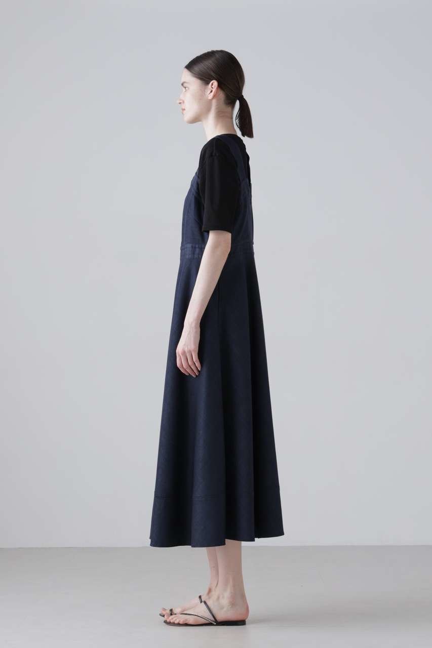 【アドーア/ADORE】のハイブリッドデニムワンピース 人気、トレンドファッション・服の通販 founy(ファニー) 　ファッション　Fashion　レディースファッション　Fashion for Women　ワンピース　Dresses　チュニック　Tunic Tops & Dresses　カッティング　Cutting Detail　チュニック　Tunic, Long Top　ツイル　Twist, Twisted Detail　デニム　Denim, Jeans Material　フィット　Fit, Slim Fit　フレア　Flare, Flared　ラップ　Wrap, Wrap Design　ロング　Long, Long-Length　ワーク　Workwear, Utility Style　エレガント 上品　Elegant　夏　Summer　other-3|ID: prp329100004960069 ipo3291000000037214146