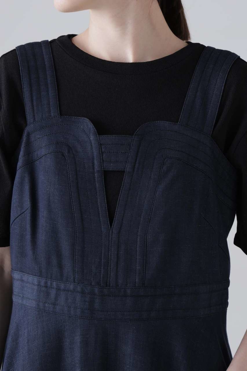 【アドーア/ADORE】のハイブリッドデニムワンピース 人気、トレンドファッション・服の通販 founy(ファニー) 　ファッション　Fashion　レディースファッション　Fashion for Women　ワンピース　Dresses　チュニック　Tunic Tops & Dresses　カッティング　Cutting Detail　チュニック　Tunic, Long Top　ツイル　Twist, Twisted Detail　デニム　Denim, Jeans Material　フィット　Fit, Slim Fit　フレア　Flare, Flared　ラップ　Wrap, Wrap Design　ロング　Long, Long-Length　ワーク　Workwear, Utility Style　エレガント 上品　Elegant　夏　Summer　other-5|ID: prp329100004960069 ipo3291000000037214148