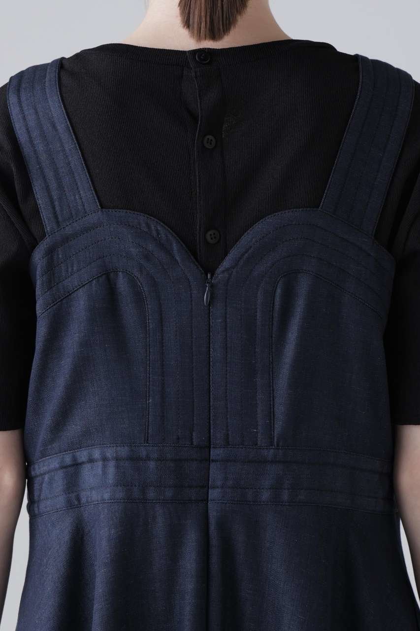 【アドーア/ADORE】のハイブリッドデニムワンピース 人気、トレンドファッション・服の通販 founy(ファニー) 　ファッション　Fashion　レディースファッション　Fashion for Women　ワンピース　Dresses　チュニック　Tunic Tops & Dresses　カッティング　Cutting Detail　チュニック　Tunic, Long Top　ツイル　Twist, Twisted Detail　デニム　Denim, Jeans Material　フィット　Fit, Slim Fit　フレア　Flare, Flared　ラップ　Wrap, Wrap Design　ロング　Long, Long-Length　ワーク　Workwear, Utility Style　エレガント 上品　Elegant　夏　Summer　other-8|ID: prp329100004960069 ipo3291000000037214151