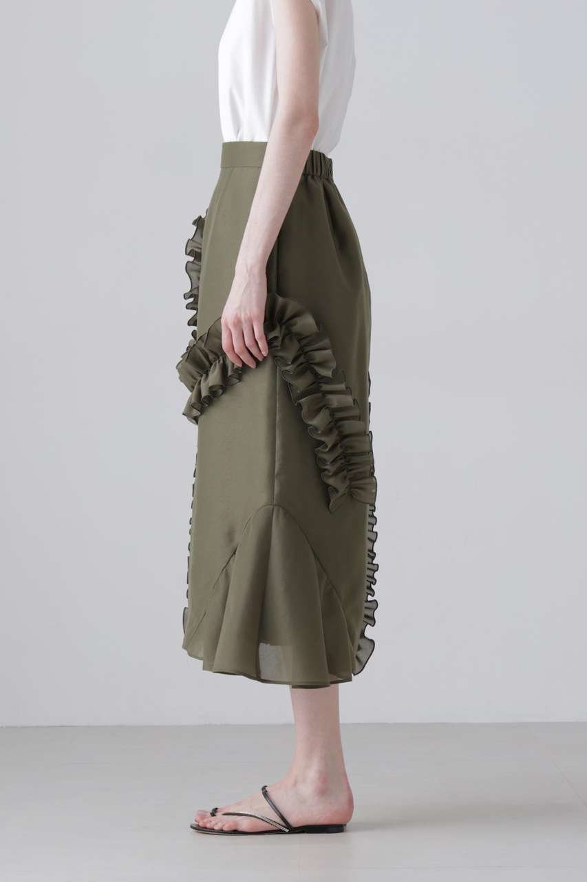 【アドーア/ADORE】のドライタッチオーガンスカート 人気、トレンドファッション・服の通販 founy(ファニー) 　ファッション　Fashion　レディースファッション　Fashion for Women　スカート　Skirts　ロングスカート　Long Skirts / Maxi & Midi Skirts　アシンメトリー　Asymmetrical Style　オーガンジー　Organza Fabric　フリル　Frill, Ruffle　ミックス　Mix, Mixed Style　ロング　Long, Long-Length　新作・新入荷　New Arrivals / New In　other-3|ID: prp329100004960075 ipo3291000000037214215