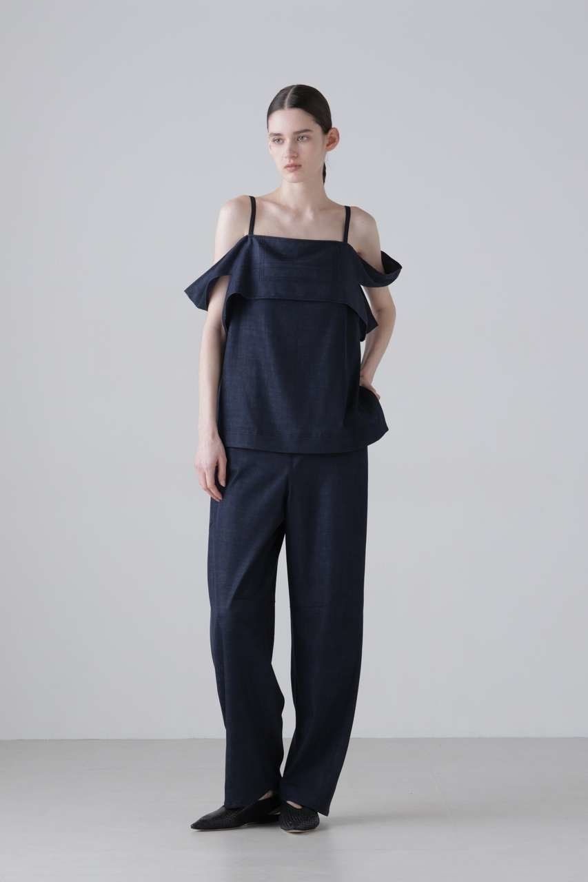 【アドーア/ADORE】のハイブリッドデニムブラウス 人気、トレンドファッション・服の通販 founy(ファニー) 　ファッション　Fashion　レディースファッション　Fashion for Women　トップス・カットソー　Cut & Sew Tops　キャミソール&ノースリーブ　Camisoles & Sleeveless Tops　シャツ・ブラウス・オフィスカジュアル　Elegant Blouses & Button-Ups　おすすめ　Recommended / Our Picks　キャミ　Camisole, Cami Top　ストレート　Straight, Straight Cut　セットアップ　Set-Up, Coordinated Outfit　ツイル　Twist, Twisted Detail　デニム　Denim, Jeans Material　ノースリーブ　Sleeveless, No-Sleeve　エレガント 上品　Elegant　夏　Summer　新作・新入荷　New Arrivals / New In　other-3|ID: prp329100004960080 ipo3291000000037214260