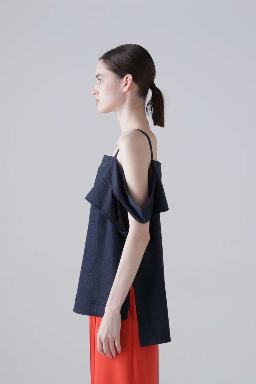 【アドーア/ADORE】のハイブリッドデニムブラウス 人気、トレンドファッション・服の通販 founy(ファニー) 　ファッション　Fashion　レディースファッション　Fashion for Women　トップス・カットソー　Cut & Sew Tops　キャミソール&ノースリーブ　Camisoles & Sleeveless Tops　シャツ・ブラウス・オフィスカジュアル　Elegant Blouses & Button-Ups　おすすめ　Recommended / Our Picks　キャミ　Camisole, Cami Top　ストレート　Straight, Straight Cut　セットアップ　Set-Up, Coordinated Outfit　ツイル　Twist, Twisted Detail　デニム　Denim, Jeans Material　ノースリーブ　Sleeveless, No-Sleeve　エレガント 上品　Elegant　夏　Summer　新作・新入荷　New Arrivals / New In　other-4|ID: prp329100004960080 ipo3291000000037214261