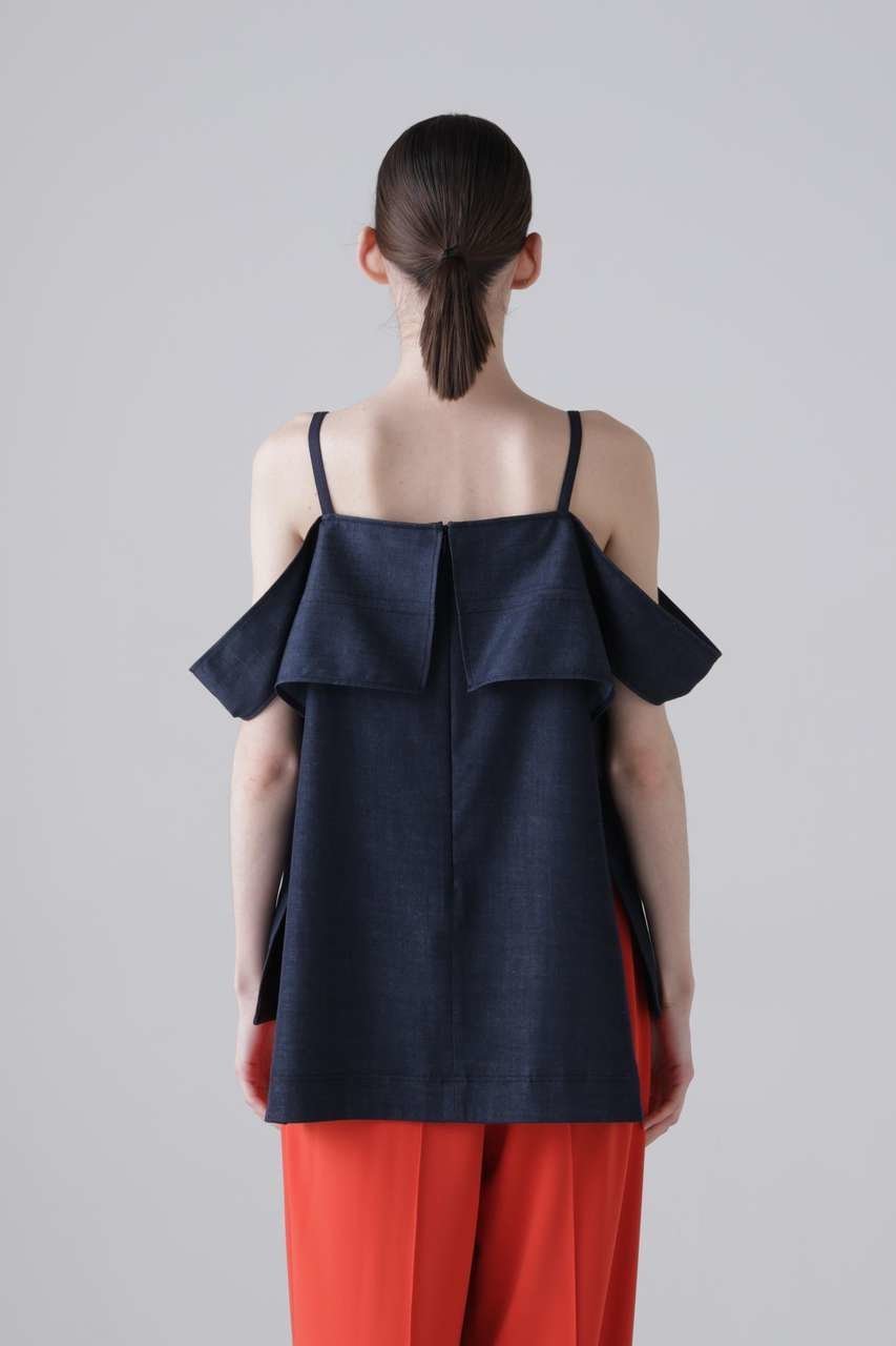 【アドーア/ADORE】のハイブリッドデニムブラウス 人気、トレンドファッション・服の通販 founy(ファニー) 　ファッション　Fashion　レディースファッション　Fashion for Women　トップス・カットソー　Cut & Sew Tops　キャミソール&ノースリーブ　Camisoles & Sleeveless Tops　シャツ・ブラウス・オフィスカジュアル　Elegant Blouses & Button-Ups　おすすめ　Recommended / Our Picks　キャミ　Camisole, Cami Top　ストレート　Straight, Straight Cut　セットアップ　Set-Up, Coordinated Outfit　ツイル　Twist, Twisted Detail　デニム　Denim, Jeans Material　ノースリーブ　Sleeveless, No-Sleeve　エレガント 上品　Elegant　夏　Summer　新作・新入荷　New Arrivals / New In　other-5|ID: prp329100004960080 ipo3291000000037214262