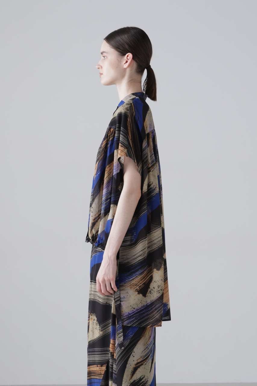 【アドーア/ADORE】のジュピタープリントブラウス 人気、トレンドファッション・服の通販 founy(ファニー) 　ファッション　Fashion　レディースファッション　Fashion for Women　トップス・カットソー　Cut & Sew Tops　シャツ・ブラウス・オフィスカジュアル　Elegant Blouses & Button-Ups　ギャザー　Gathered, Ruffled　シフォン　Chiffon, Lightweight Fabric　ショート　Short, Short Length　ジョーゼット　Georgette, Semi-Sheer Fabric　スリーブ　Sleeve, Long Sleeve / Short Sleeve　ドレープ　Drape, Draping Fabric　プリント　Print, Printed Pattern　新作・新入荷　New Arrivals / New In　other-3|ID: prp329100004960081 ipo3291000000037214269