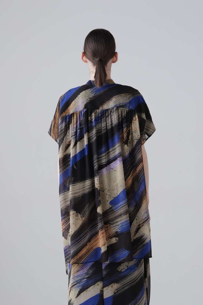 【アドーア/ADORE】のジュピタープリントブラウス 人気、トレンドファッション・服の通販 founy(ファニー) 　ファッション　Fashion　レディースファッション　Fashion for Women　トップス・カットソー　Cut & Sew Tops　シャツ・ブラウス・オフィスカジュアル　Elegant Blouses & Button-Ups　ギャザー　Gathered, Ruffled　シフォン　Chiffon, Lightweight Fabric　ショート　Short, Short Length　ジョーゼット　Georgette, Semi-Sheer Fabric　スリーブ　Sleeve, Long Sleeve / Short Sleeve　ドレープ　Drape, Draping Fabric　プリント　Print, Printed Pattern　新作・新入荷　New Arrivals / New In　other-4|ID: prp329100004960081 ipo3291000000037214270