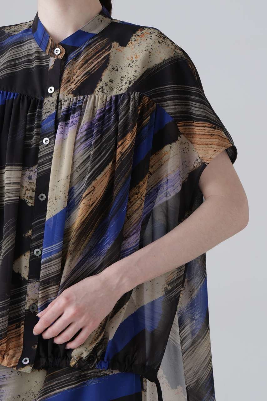 【アドーア/ADORE】のジュピタープリントブラウス 人気、トレンドファッション・服の通販 founy(ファニー) 　ファッション　Fashion　レディースファッション　Fashion for Women　トップス・カットソー　Cut & Sew Tops　シャツ・ブラウス・オフィスカジュアル　Elegant Blouses & Button-Ups　ギャザー　Gathered, Ruffled　シフォン　Chiffon, Lightweight Fabric　ショート　Short, Short Length　ジョーゼット　Georgette, Semi-Sheer Fabric　スリーブ　Sleeve, Long Sleeve / Short Sleeve　ドレープ　Drape, Draping Fabric　プリント　Print, Printed Pattern　新作・新入荷　New Arrivals / New In　other-6|ID: prp329100004960081 ipo3291000000037214272