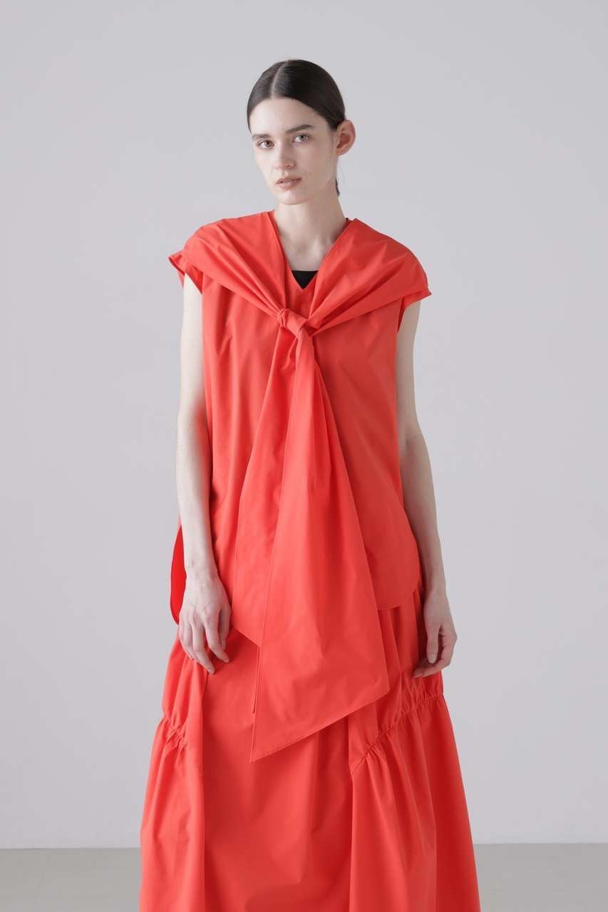 【アドーア/ADORE】のソフトストレッチブラウス インテリア・キッズ・メンズ・レディースファッション・服の通販 founy(ファニー) 　ファッション　Fashion　レディースファッション　Fashion for Women　トップス・カットソー　Cut & Sew Tops　シャツ・ブラウス・オフィスカジュアル　Elegant Blouses & Button-Ups　エレガント 上品　Elegant　コンパクト　Compact, Small Size　ショート　Short, Short Length　ストレッチ　Stretch, Stretchy Fabric　スリーブ　Sleeve, Long Sleeve / Short Sleeve　セットアップ　Set-Up, Coordinated Outfit　リボン　Ribbon, Bow　新作・新入荷　New Arrivals / New In　オレンジ|ID: prp329100004960082 ipo3291000000037214277